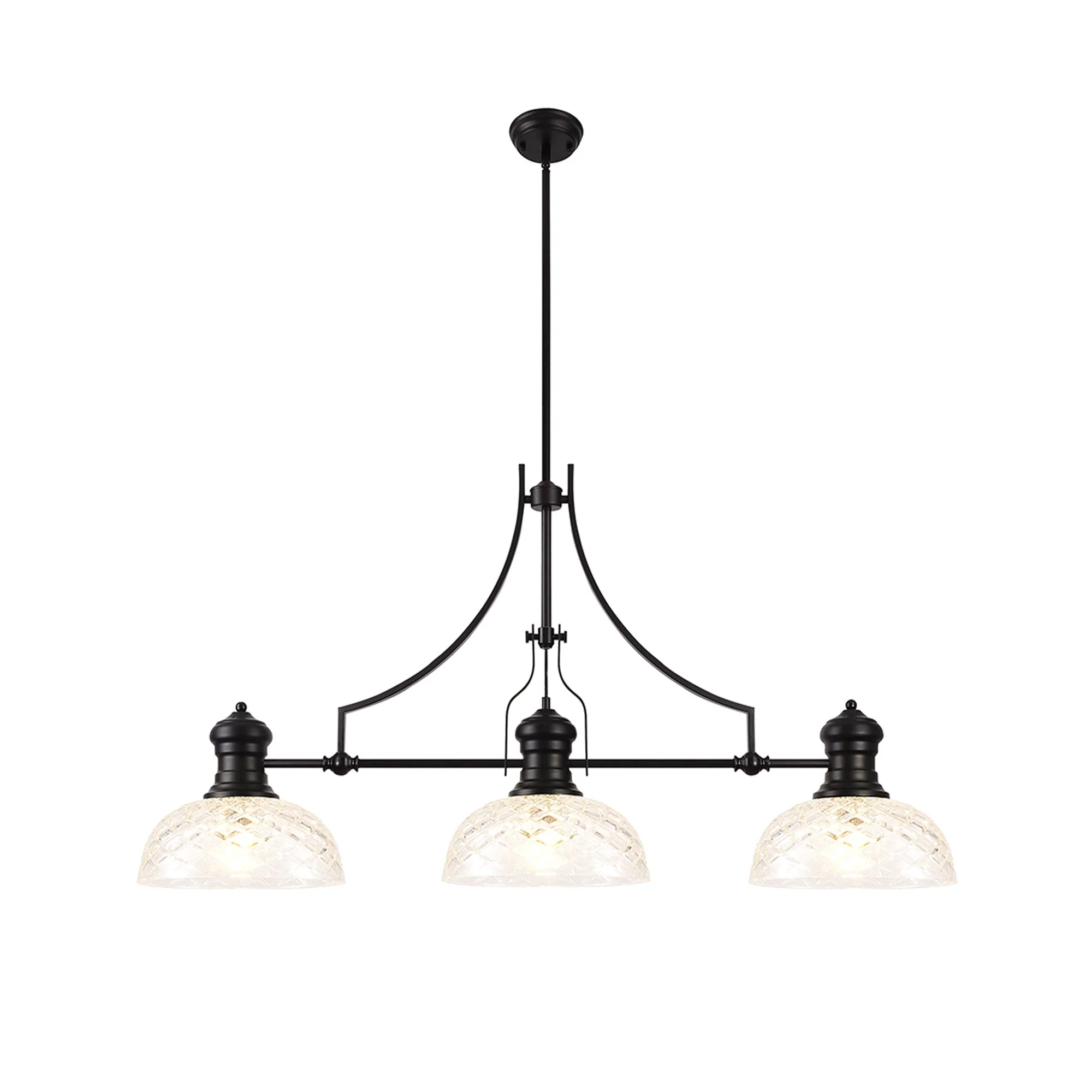 Savannah Linear Pendant, 3 x E27, Matt Black- Finish - Image 2