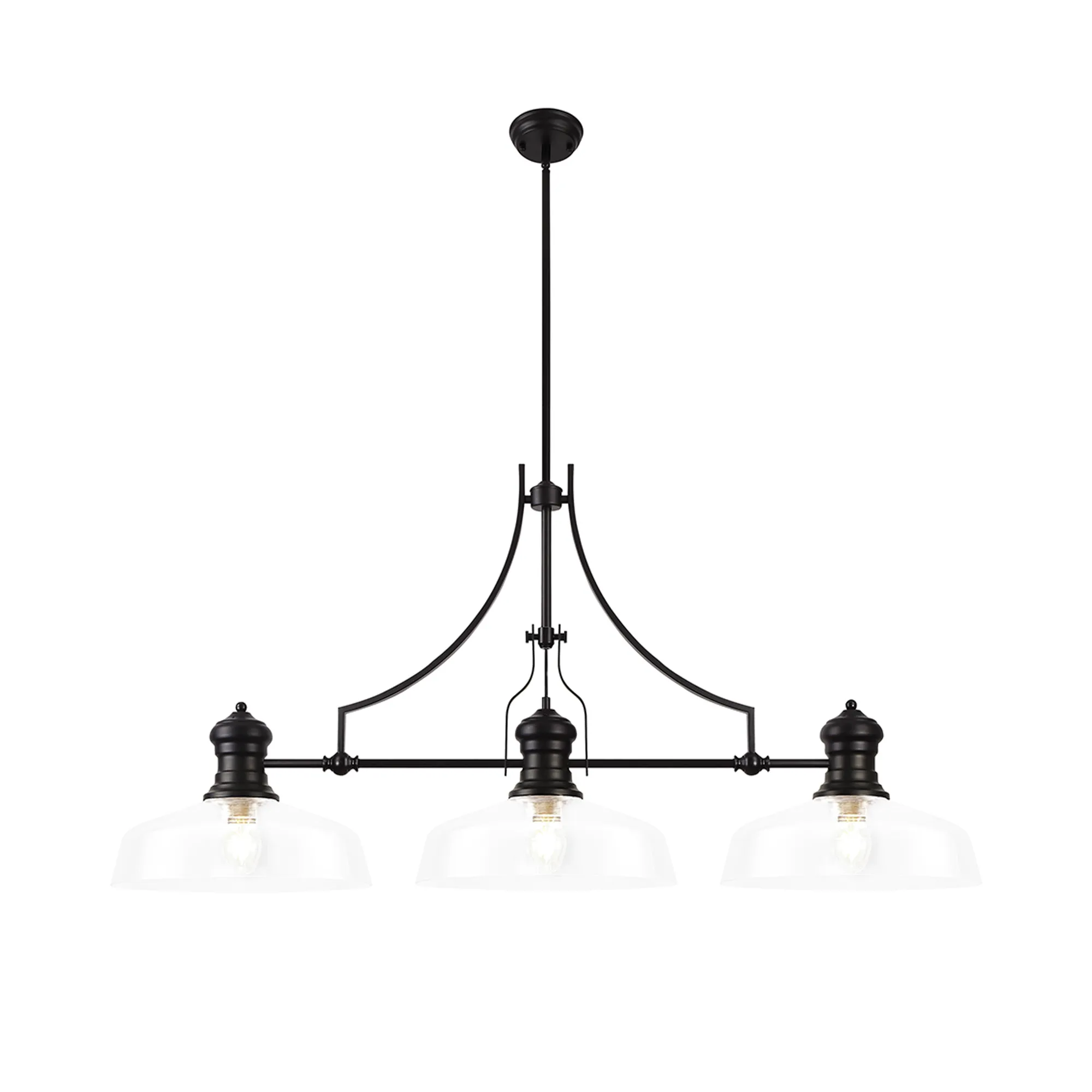 Savannah Linear Pendant, 3 x E27, Matt Black- Finish - Image 20