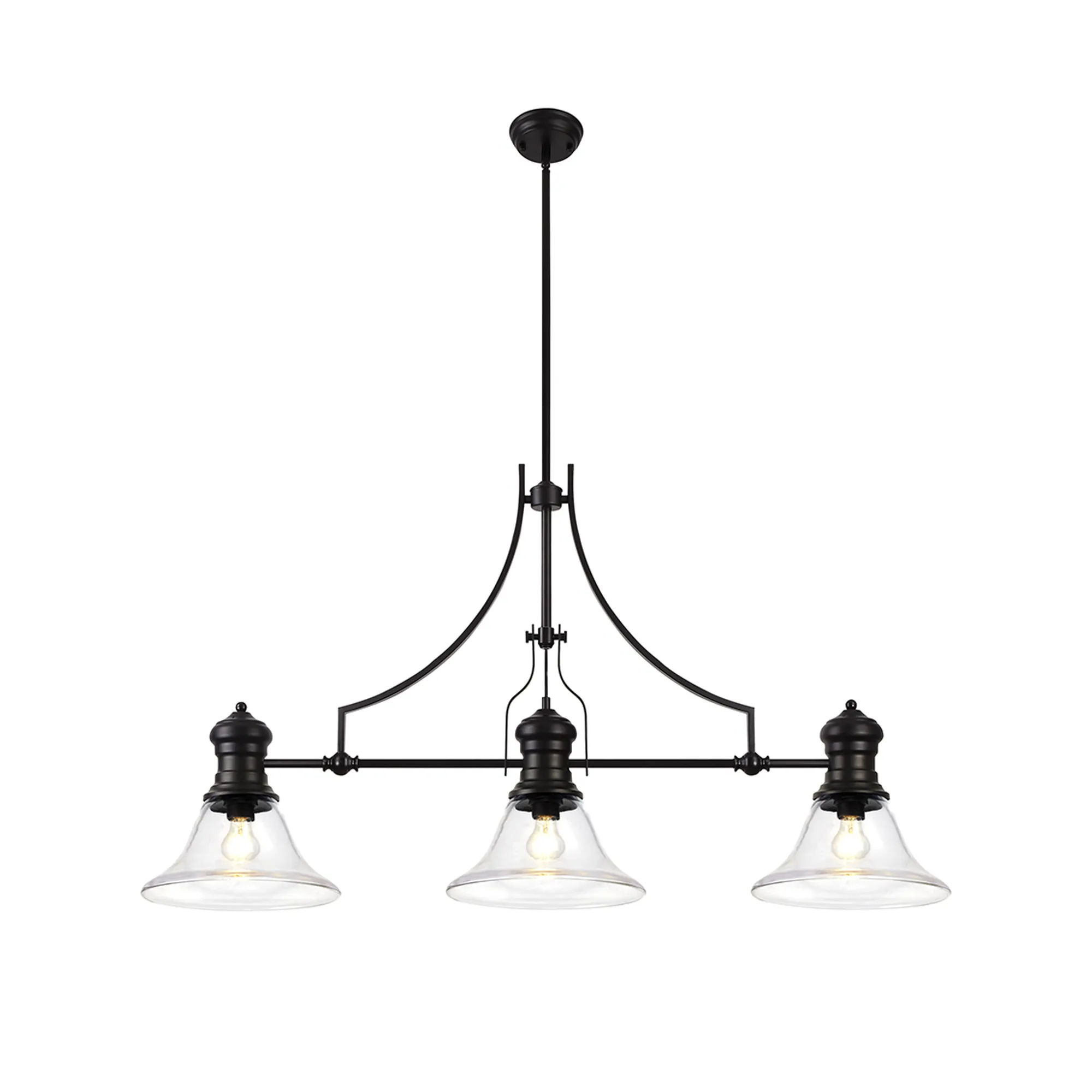Savannah Linear Pendant, 3 x E27, Matt Black- Finish - Image 22