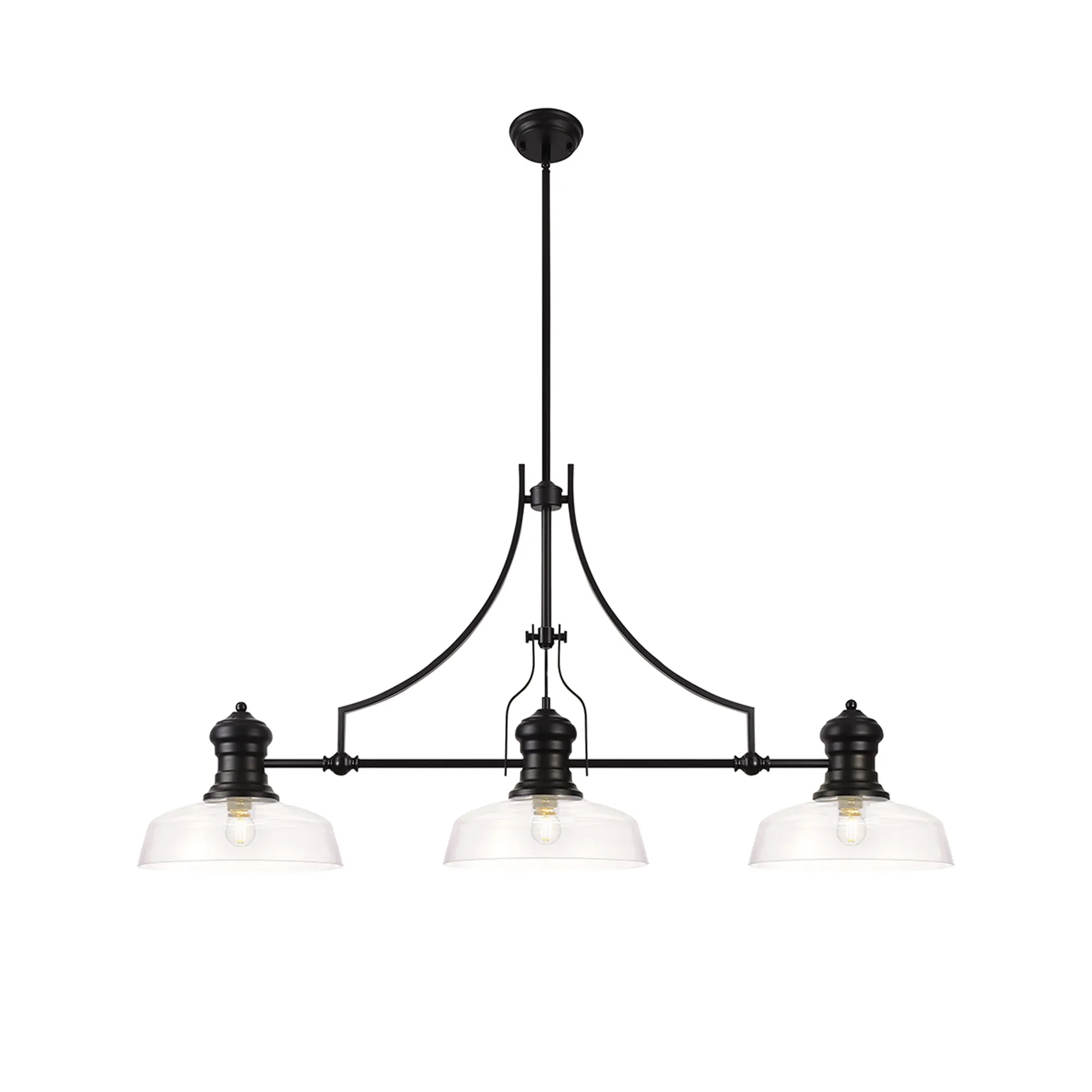 Savannah Linear Pendant, 3 x E27, Matt Black- Finish - Image 23