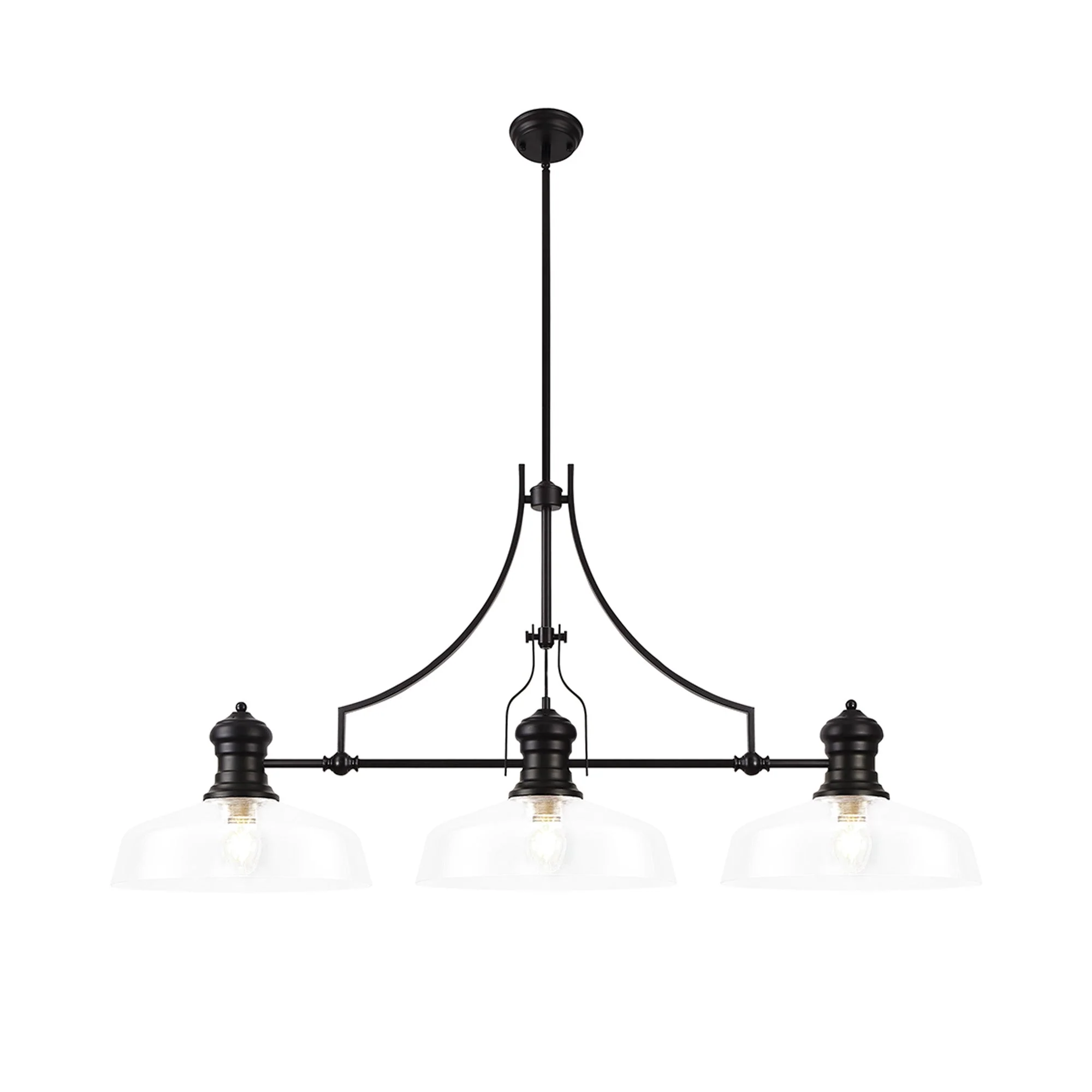 Savannah Linear Pendant, 3 x E27, Matt Black- Finish - Image 4