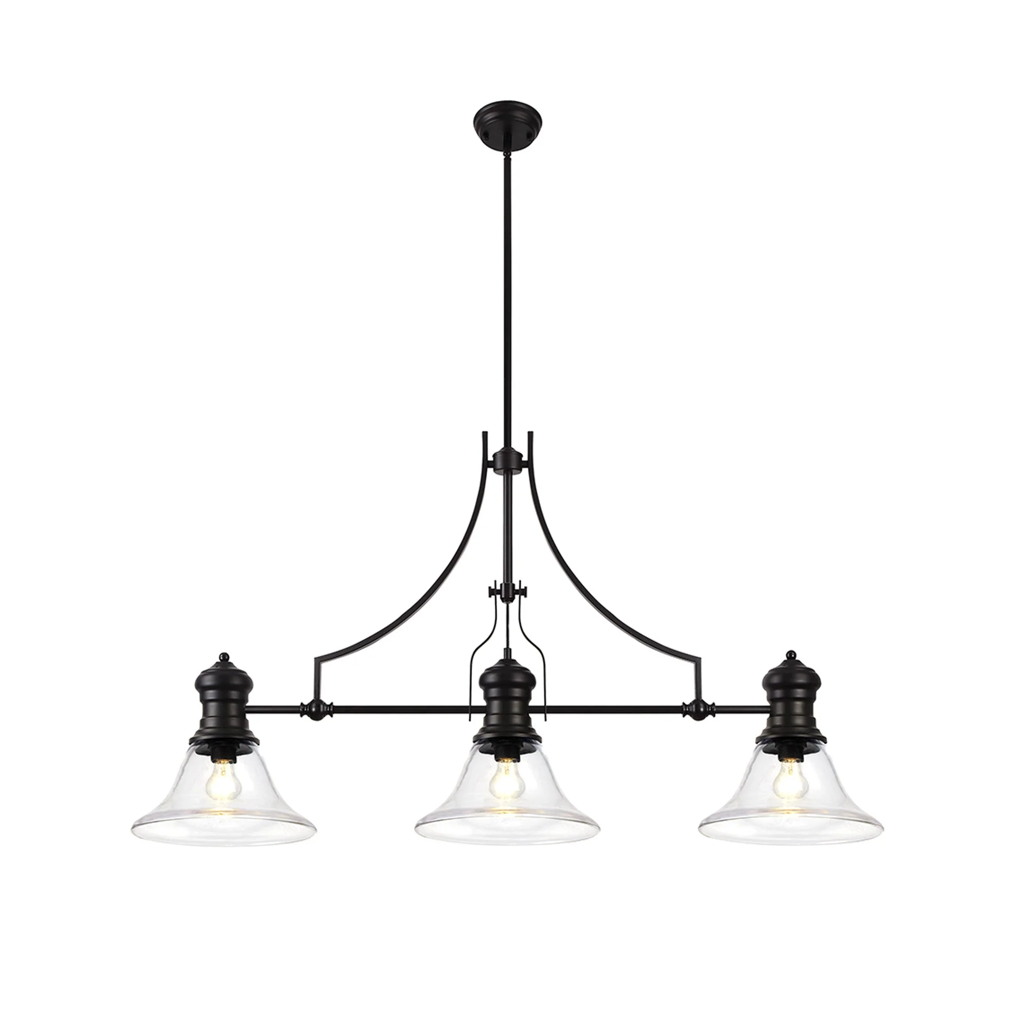 Savannah Linear Pendant, 3 x E27, Matt Black- Finish - Image 8