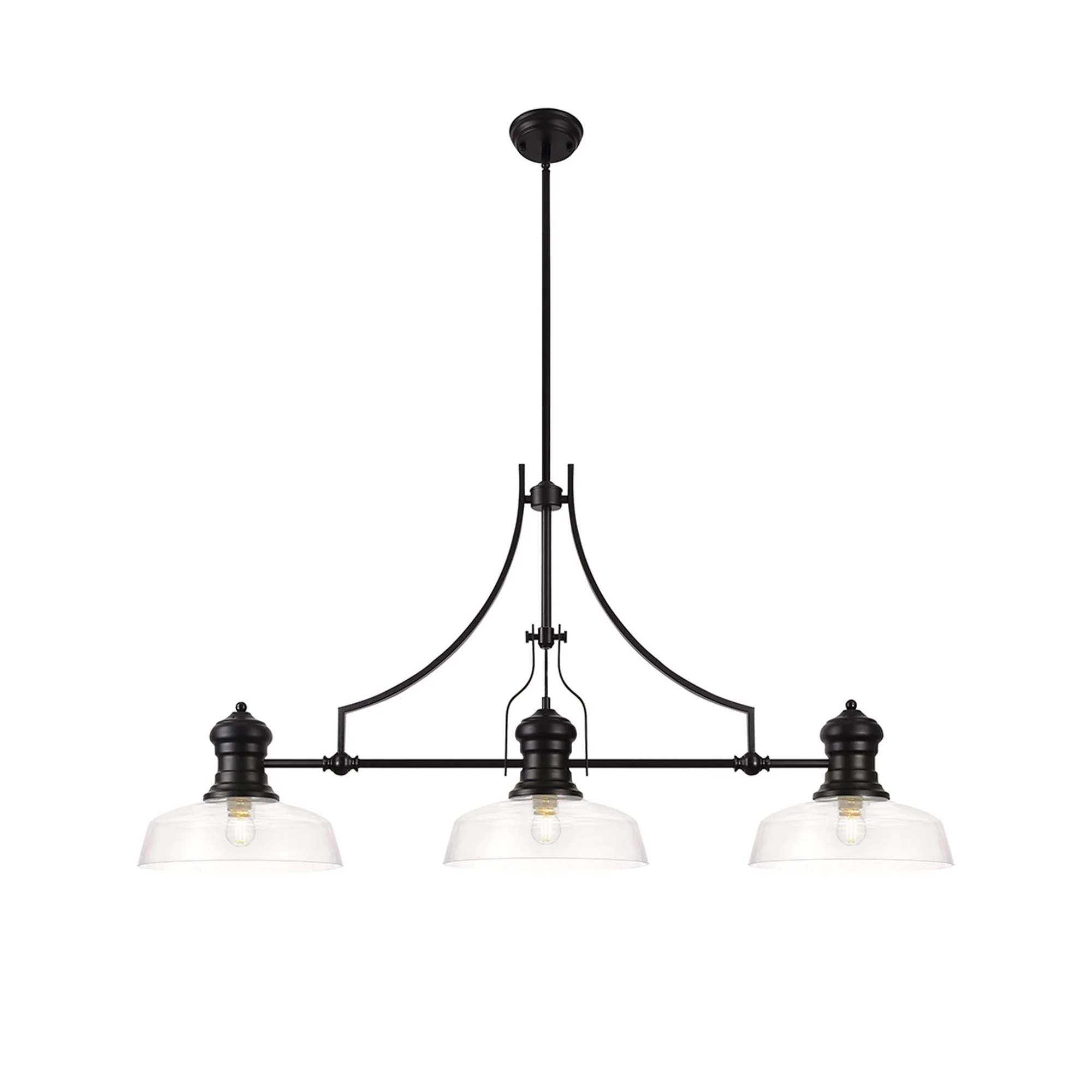 Savannah Linear Pendant, 3 x E27, Matt Black- Finish - Image 9