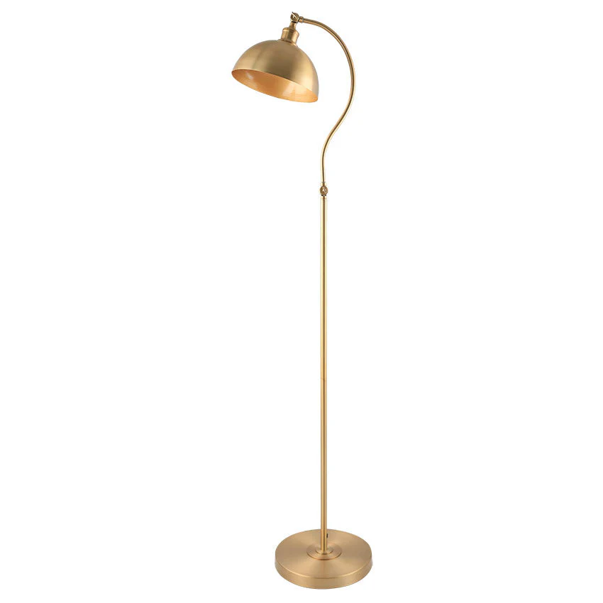 Swan Floor Lamp E27 Black & Satin Brass/Satin Brass - Image 2