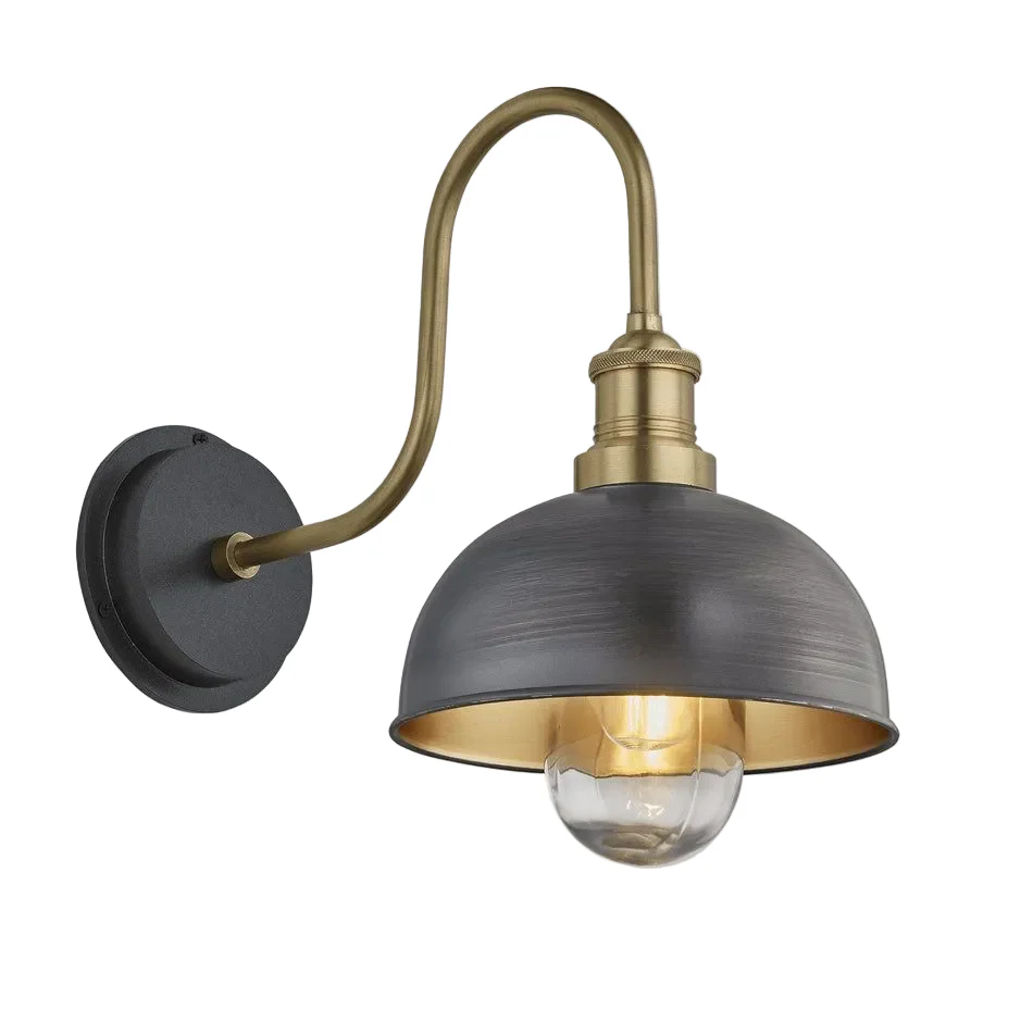 Swan Neck 8" Outdoor Dome Wall Light IP65 - Various Finishes