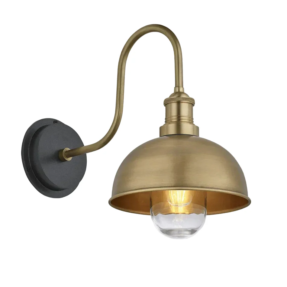 Swan Neck 8" Outdoor Dome Wall Light IP65 - Various Finishes - Image 3