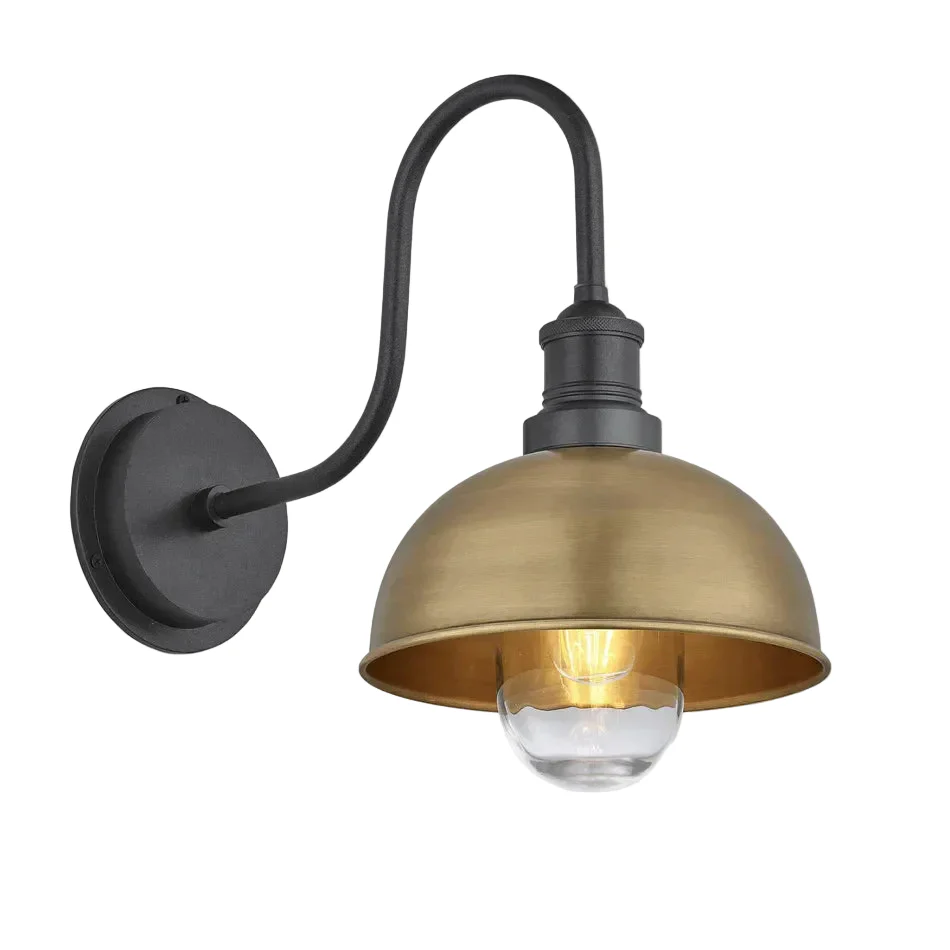 Swan Neck 8" Outdoor Dome Wall Light IP65 - Various Finishes - Image 4