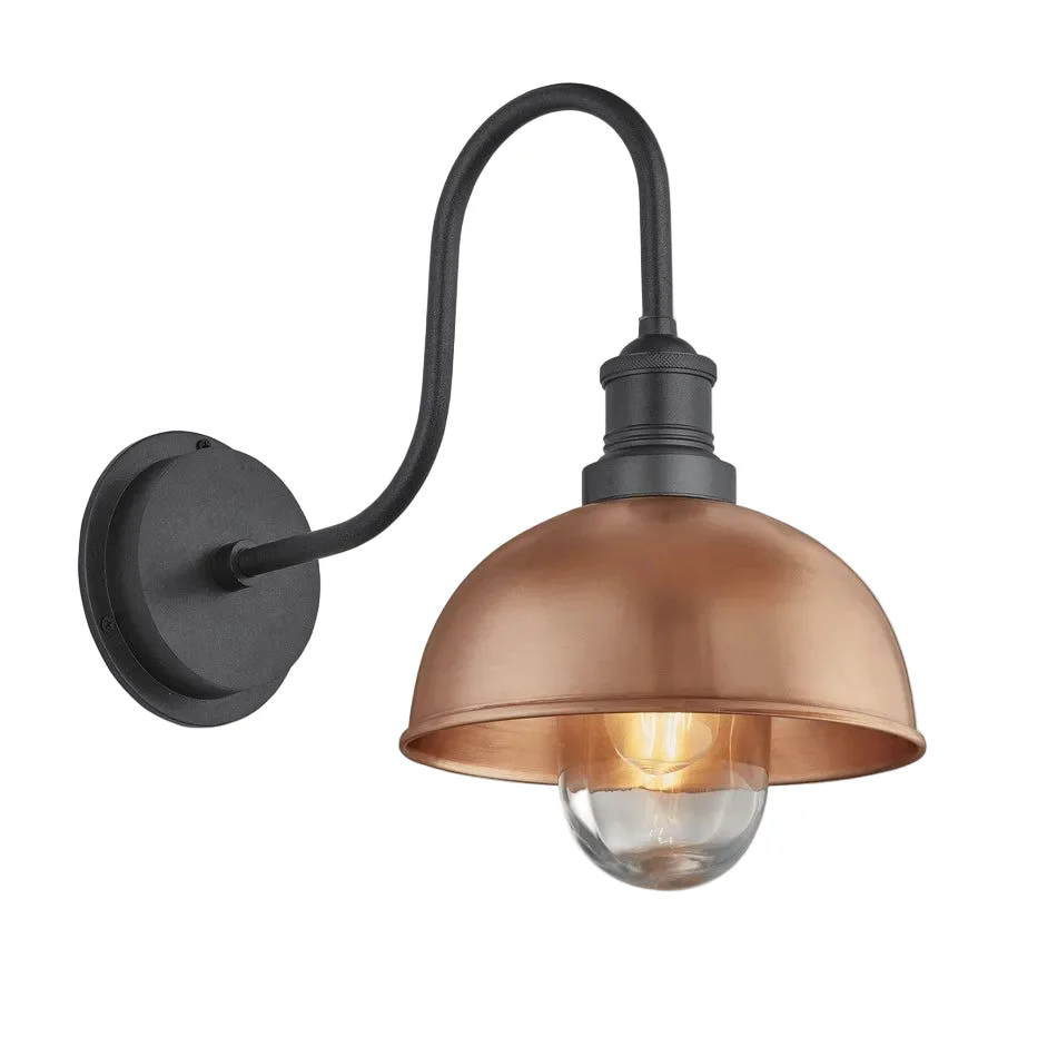 Swan Neck 8" Outdoor Dome Wall Light IP65 - Various Finishes - Image 5