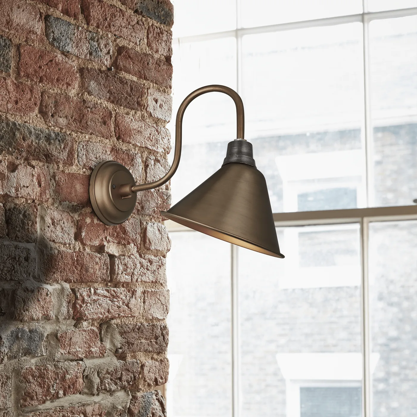 Swan Neck IP20 Cone Wall Light - 8 Inch - Image 4