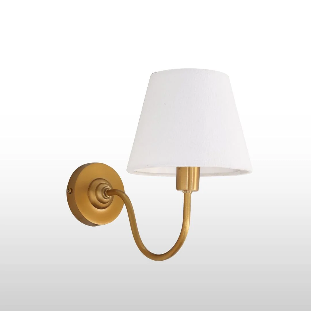Baily Swan Neck Wall Light- Brass w Various Shades - Image 10