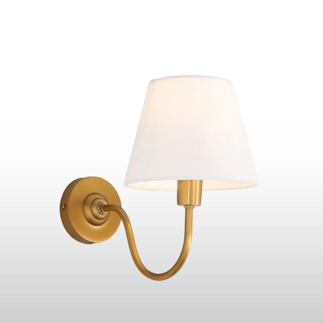 Baily Swan Neck Wall Light- Brass w Various Shades - Image 3