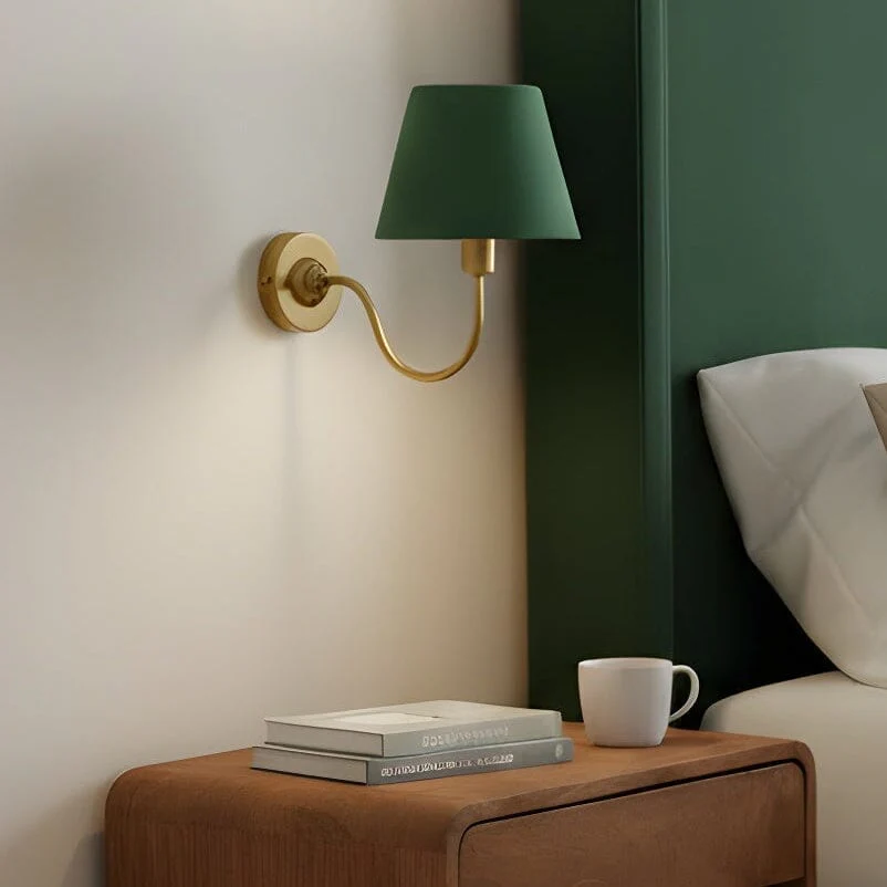 Baily Swan Neck Wall Light- Brass w Various Shades - Image 4
