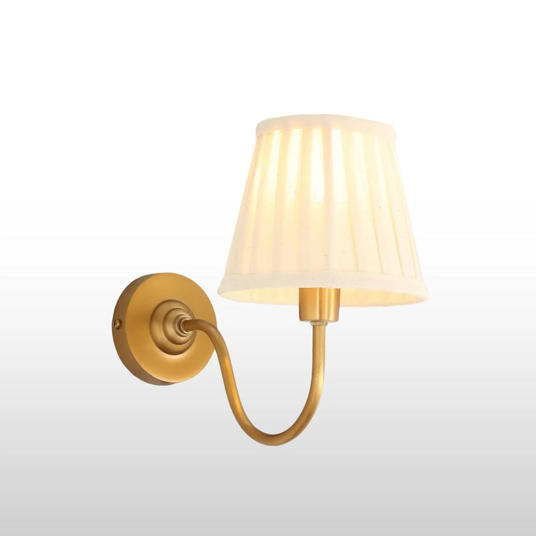 Baily Swan Neck Wall Light- Brass w Various Shades - Image 6