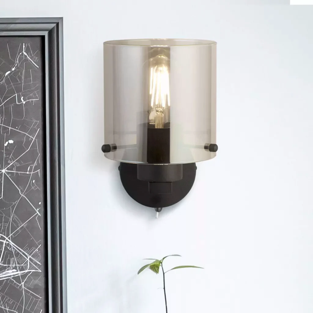 Sweden 1Lt Wall Light - Matt Black & Mocha Finish - Image 4