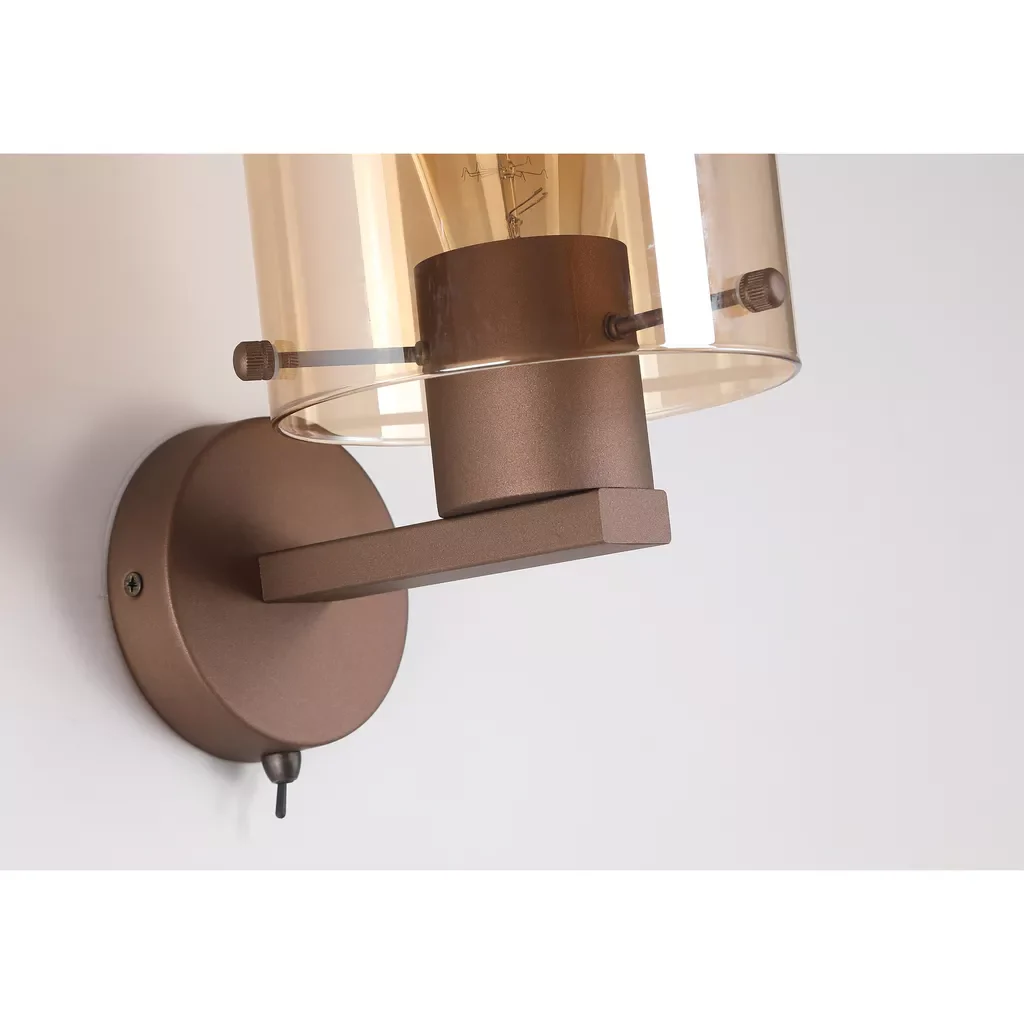 Sweden 1Lt Wall Light - Matt Black & Mocha Finish - Image 9
