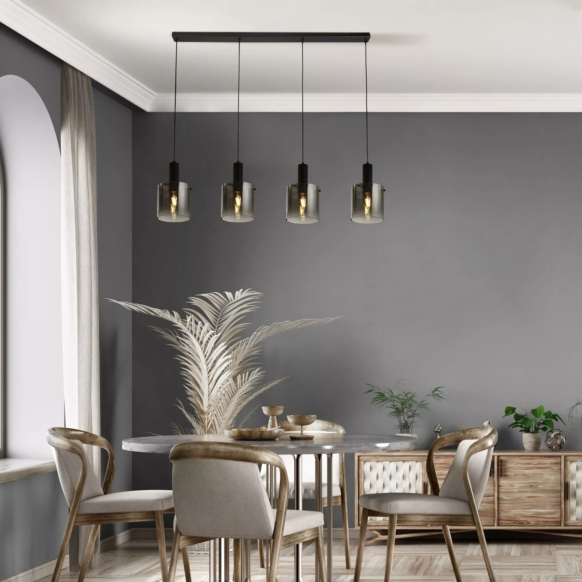Sweden 3Lt/4Lt Bar Pendant - Mocha / Black Finish - Image 9