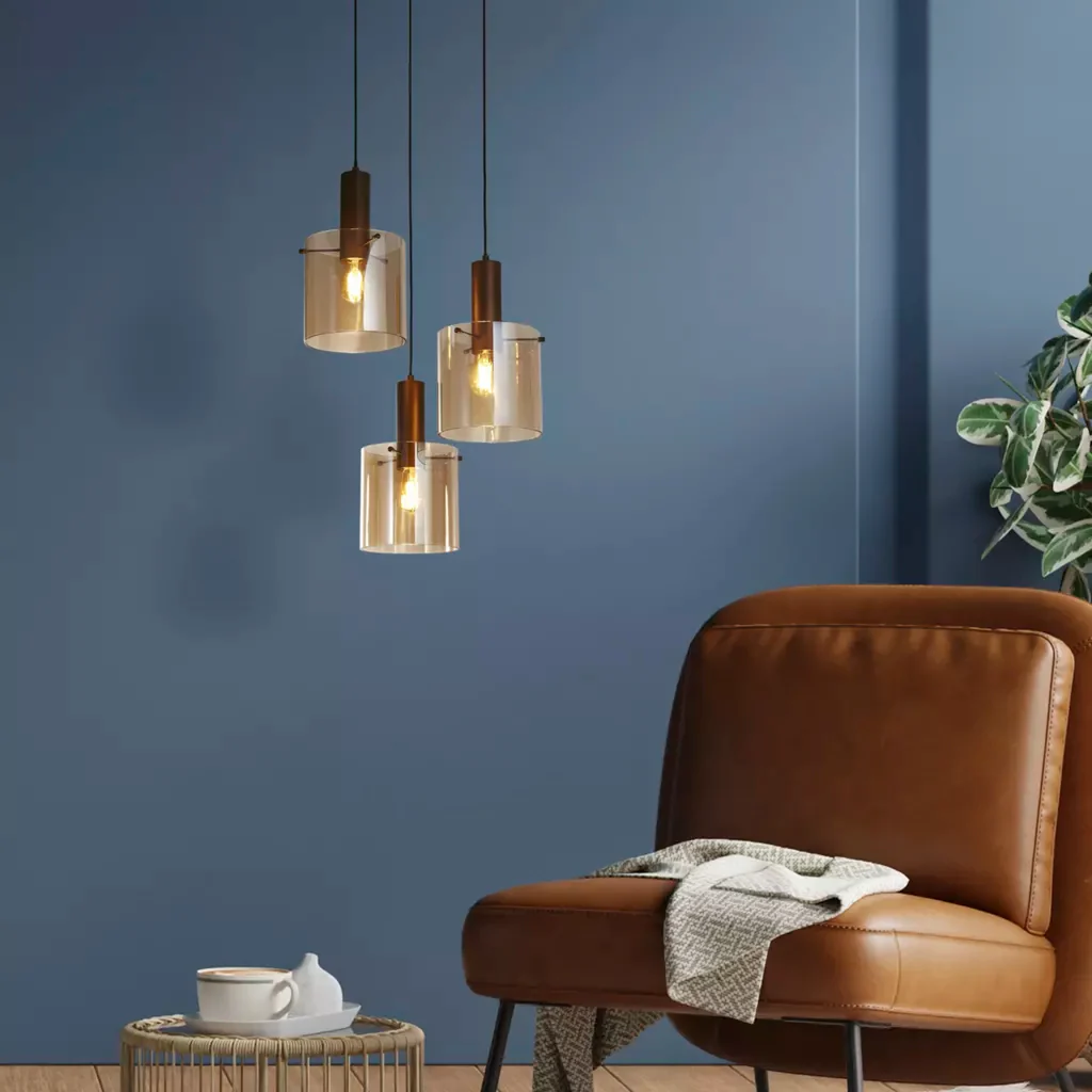 Sweden 3Lt Multi-Drop Pendant - Mocha / Black - Image 3