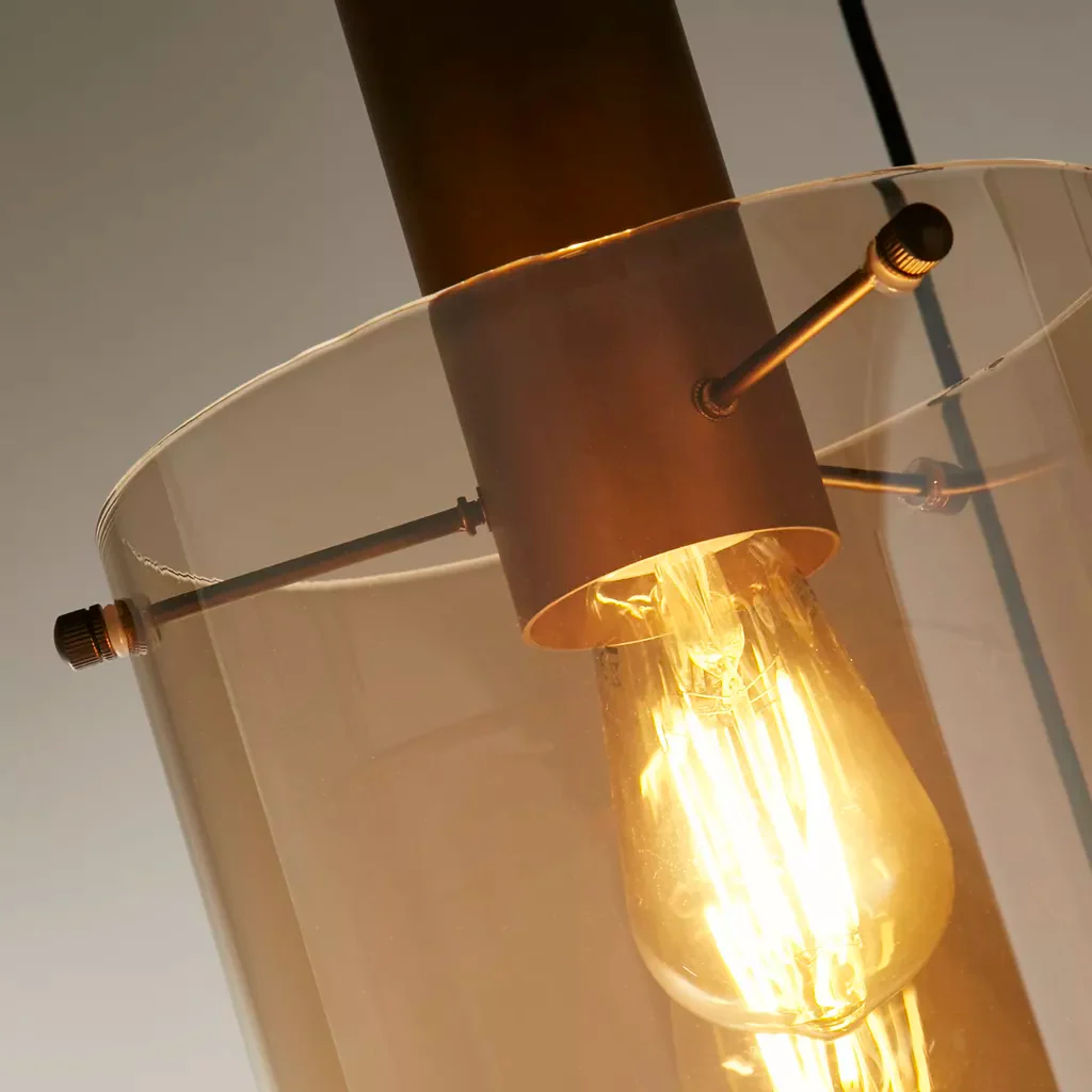 Sweden 3Lt Multi-Drop Pendant - Mocha / Black - Image 4