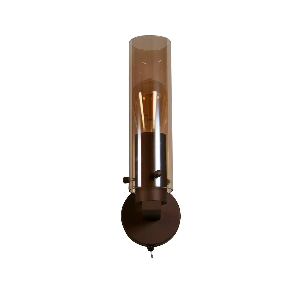 Sweden II 1Lt Wall Light - Mocha Metal & Amber Glass - Image 5