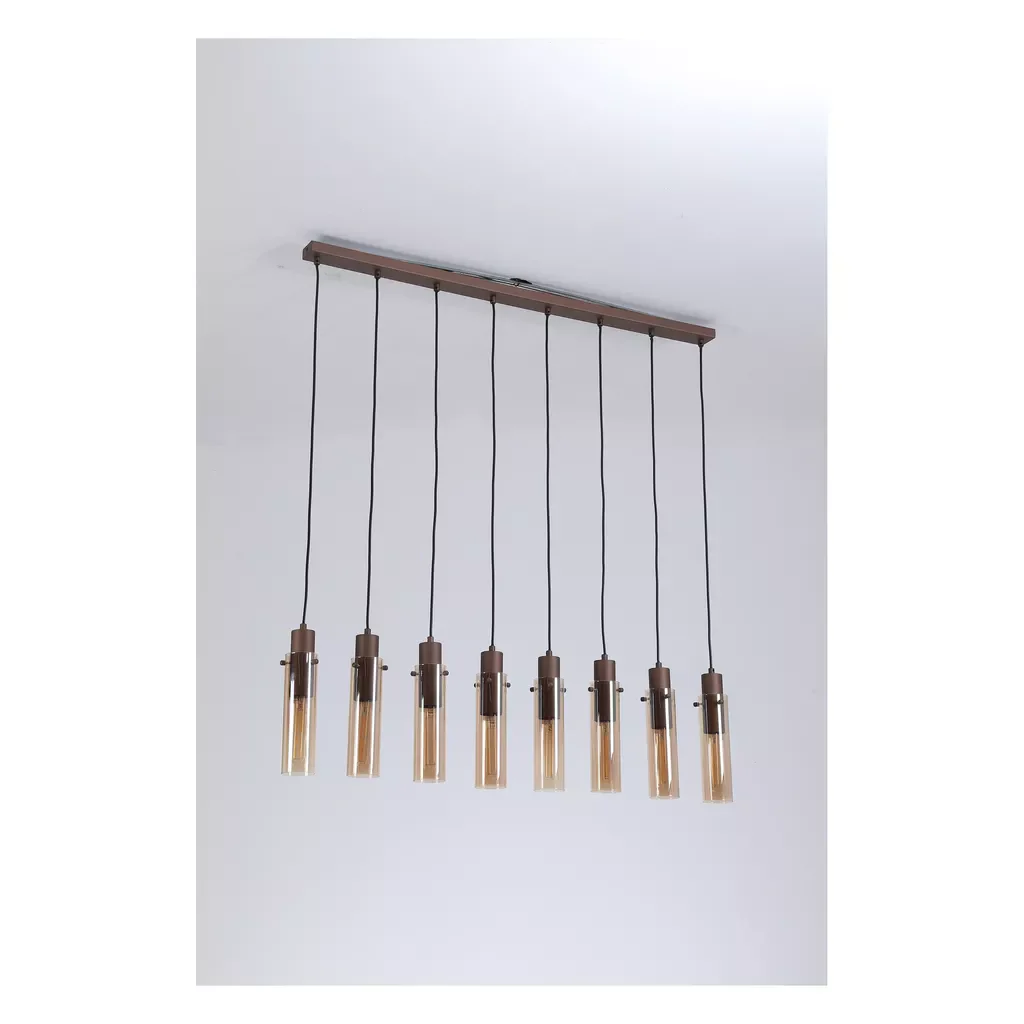 Sweden II 5Lt/8Lt Bar Pendant - Mocha Metal & Amber Glass - Image 6