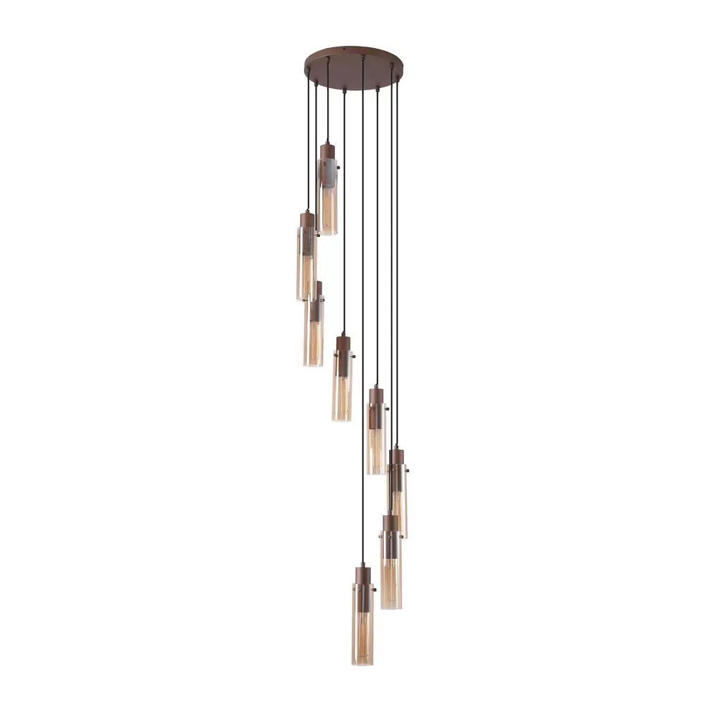 Sweden II 8Lt Multi Drop - Mocha Metal & Amber Glass - Image 5