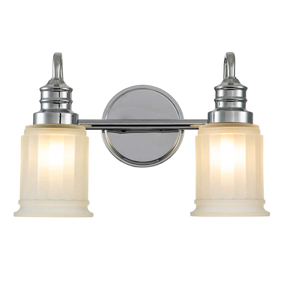 Swell 2 Light Wall Light IP44 – Brushed Brass/Polished Chrome - Image 2