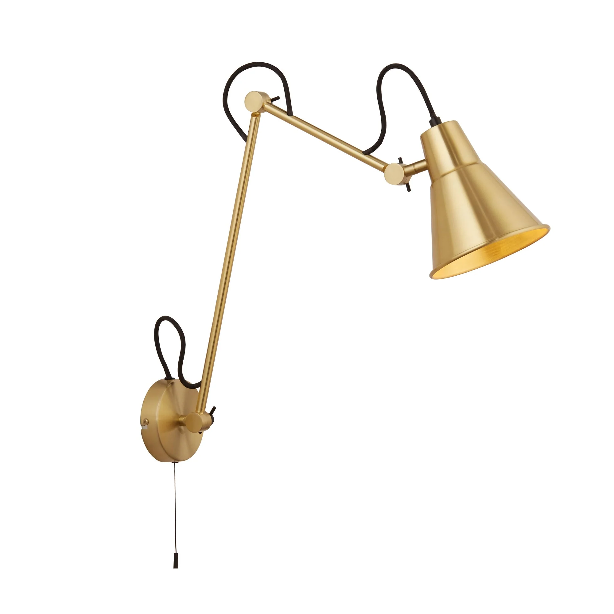 Swing Small/ Medium/Large Arm Wall Light - Brass/Grey/Matt Black & Gold Metal E27 - Image 10