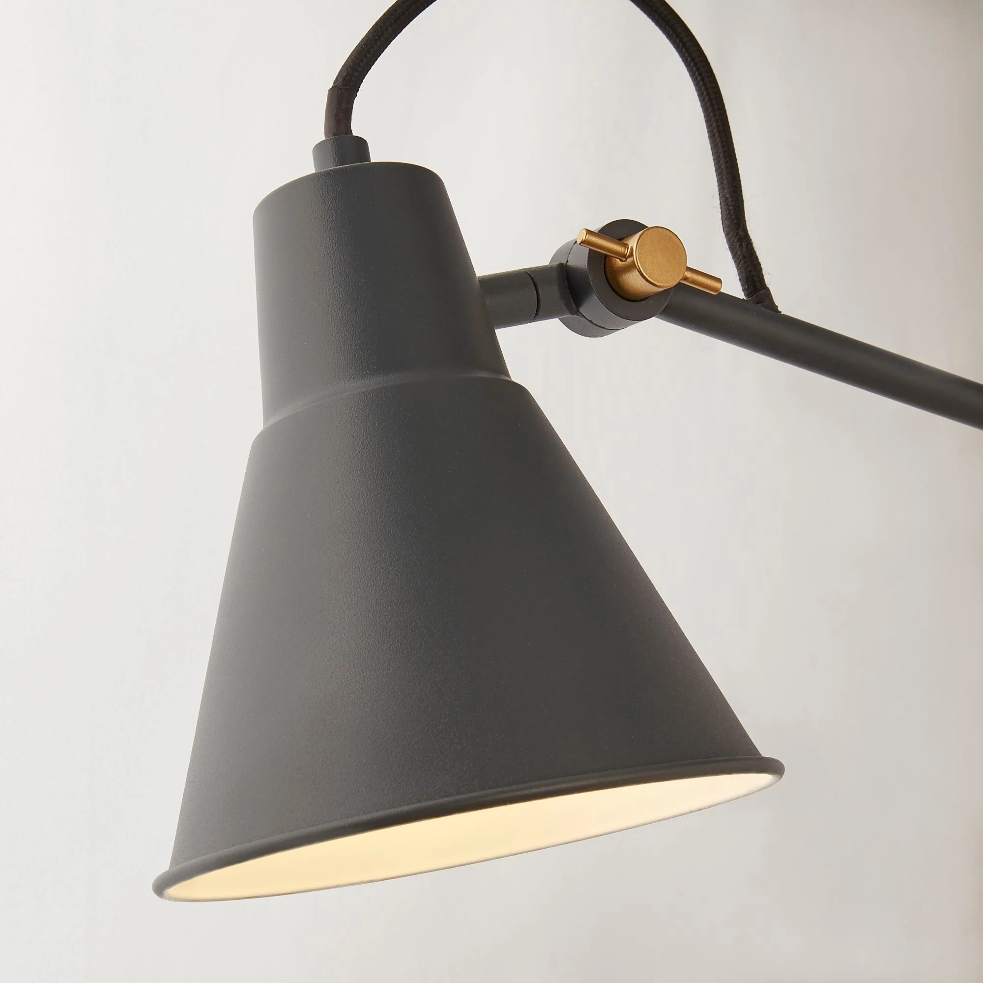 Swing Small/ Medium/Large Arm Wall Light - Brass/Grey/Matt Black & Gold Metal E27 - Image 4
