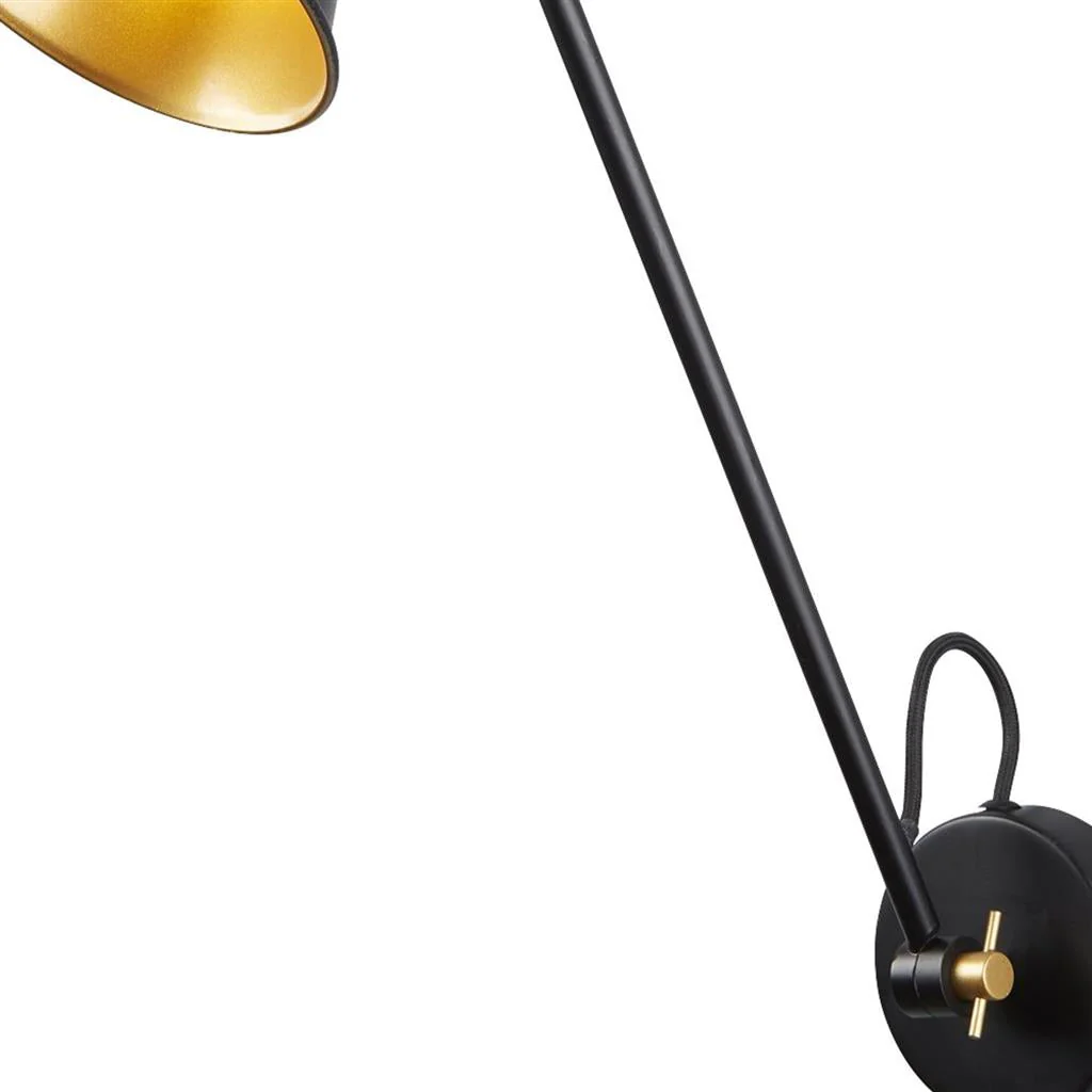 Swing Small/ Medium/Large Arm Wall Light - Brass/Grey/Matt Black & Gold Metal E27 - Image 6