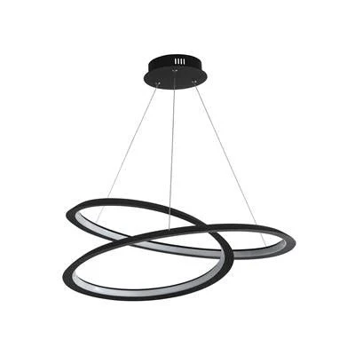Swirl LED Ceiling Pendant - Sand Black & Opal - Image 2