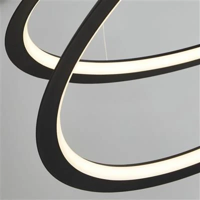 Swirl LED Ceiling Pendant - Sand Black & Opal - Image 3