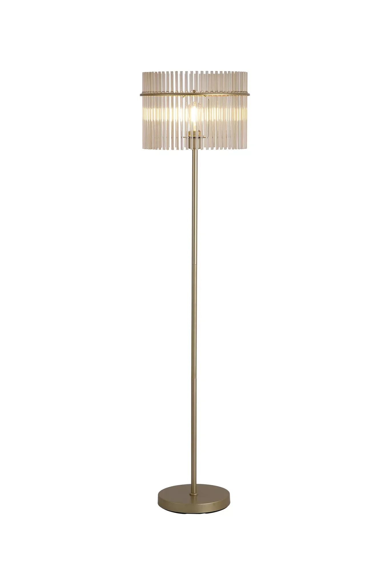 Swizzle 1Lt Floor Lamp- Matt Black Metal/ Gold