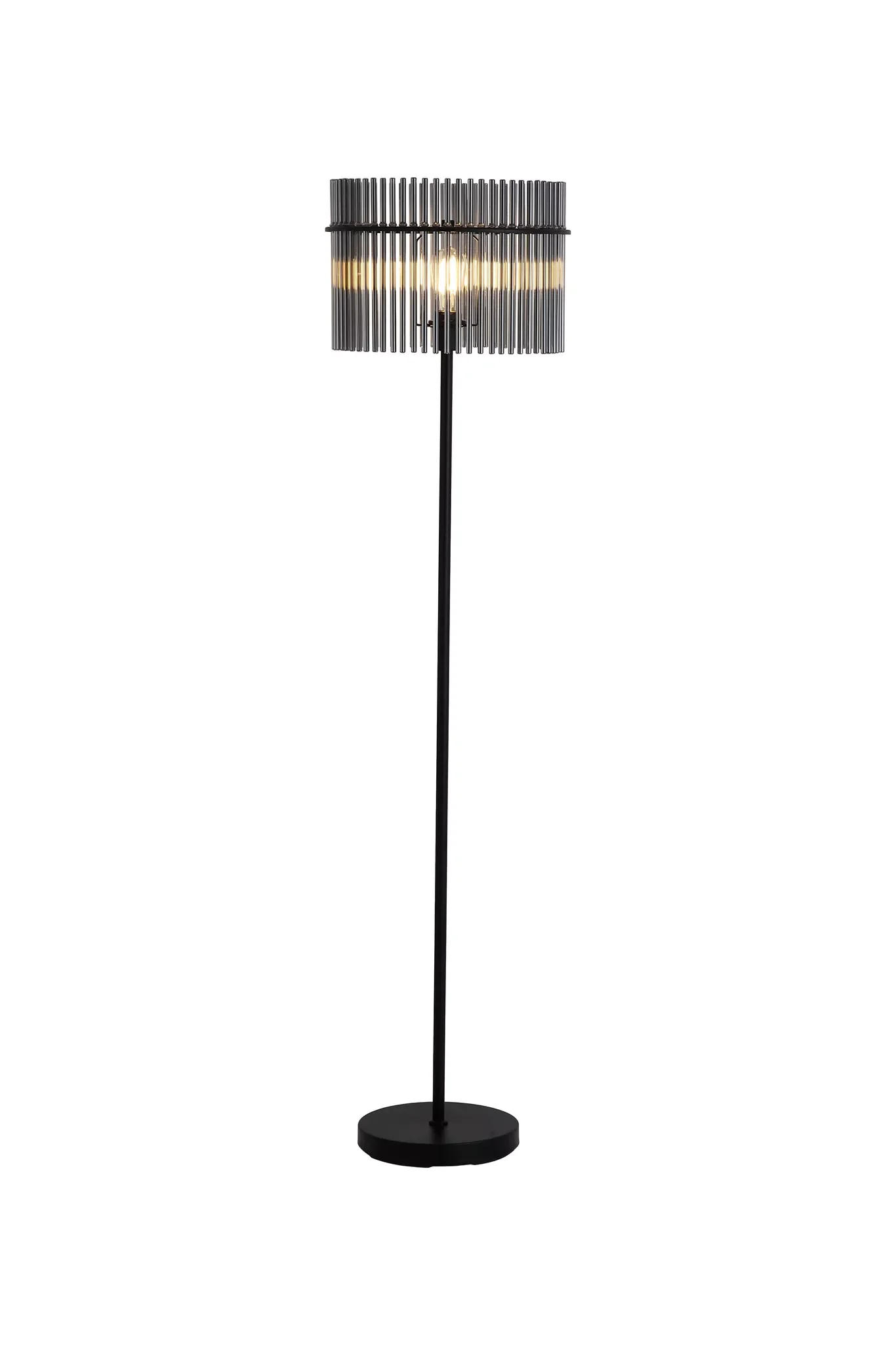 Swizzle 1Lt Floor Lamp- Matt Black Metal/ Gold - Image 2