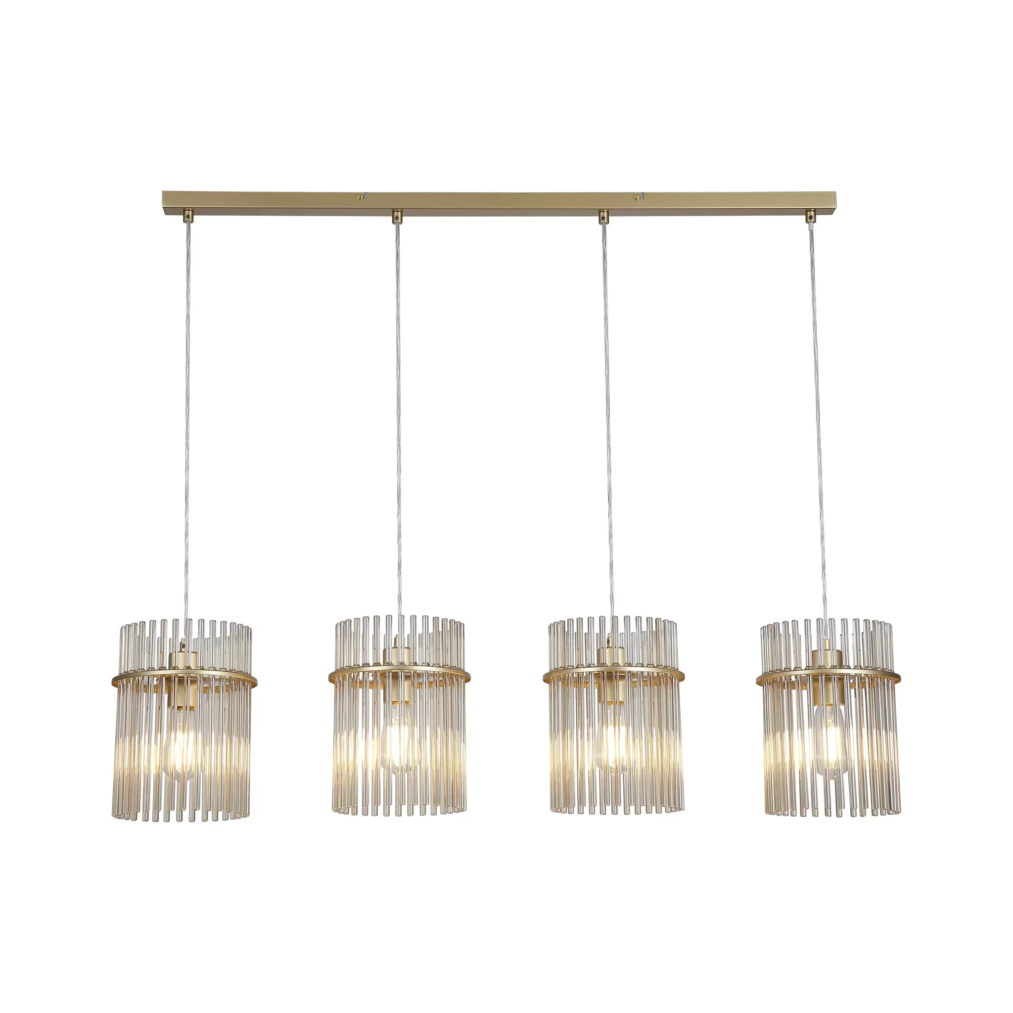 Swizzle 4Lt Bar Pendant- Matt Black/ Gold - Image 2
