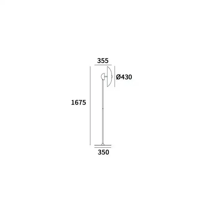 Sydney Floor Lamp Chrome with Matt White & Gold Base - Image 2