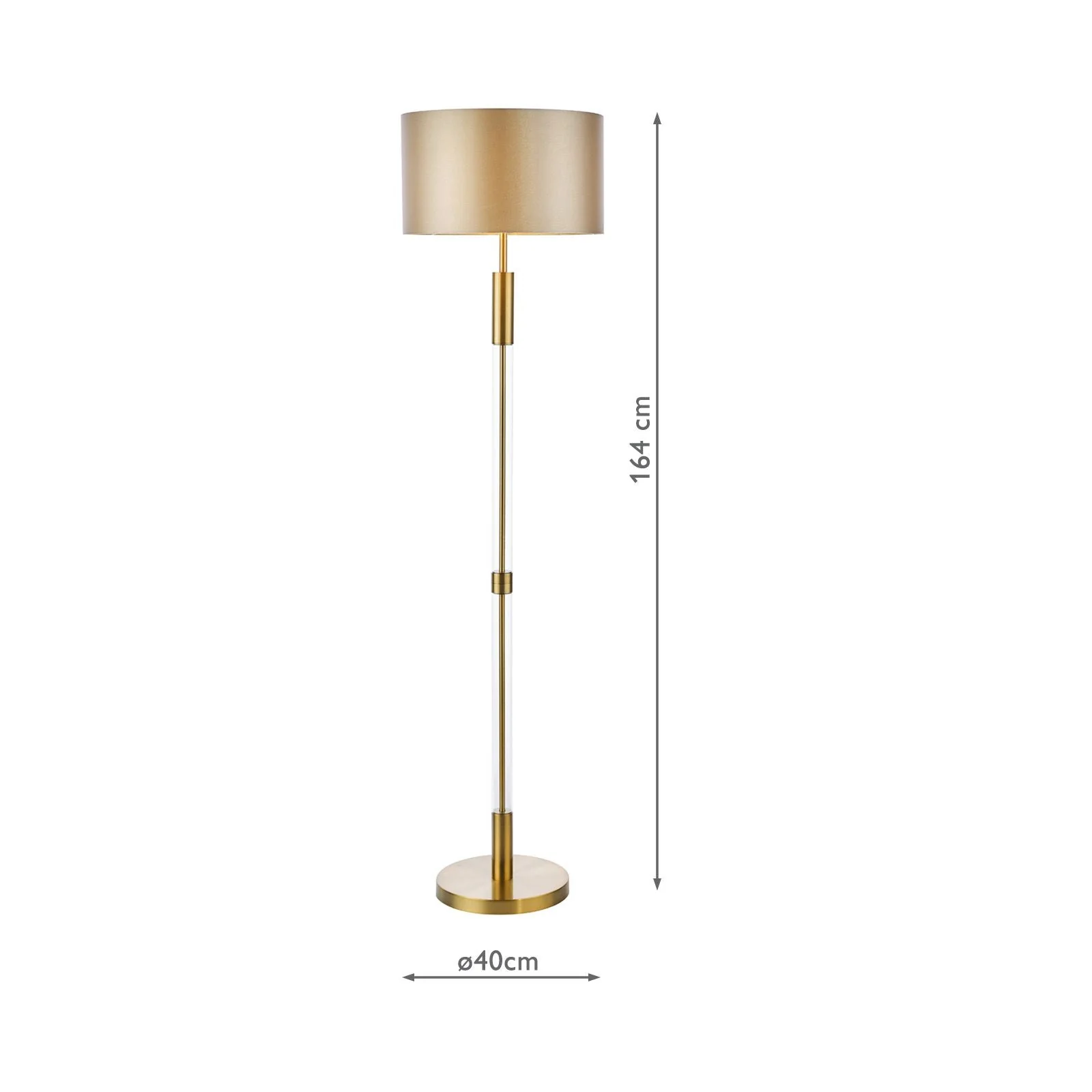 Sylvester Floor Lamp Antique Brass and Glass- Base Only - Image 5