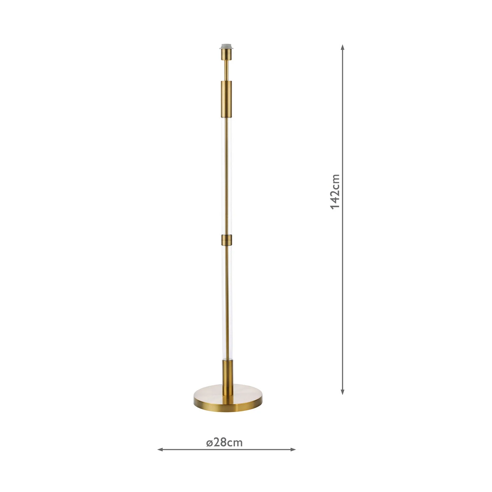Sylvester Floor Lamp Antique Brass and Glass- Base Only - Image 7