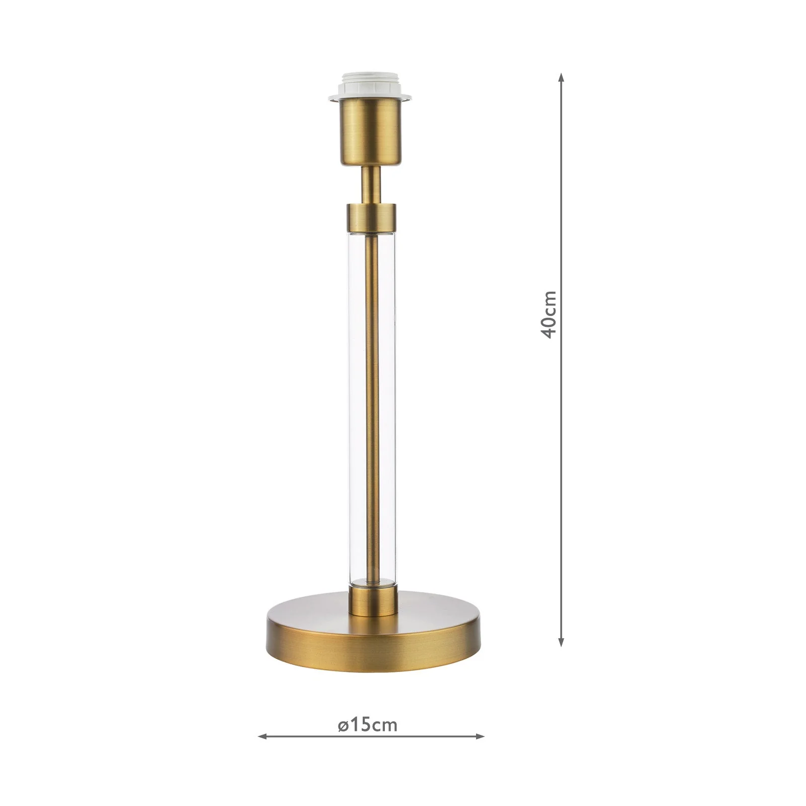 Sylvester Table Lamp Antique Brass and Glass- Base Only - Image 2