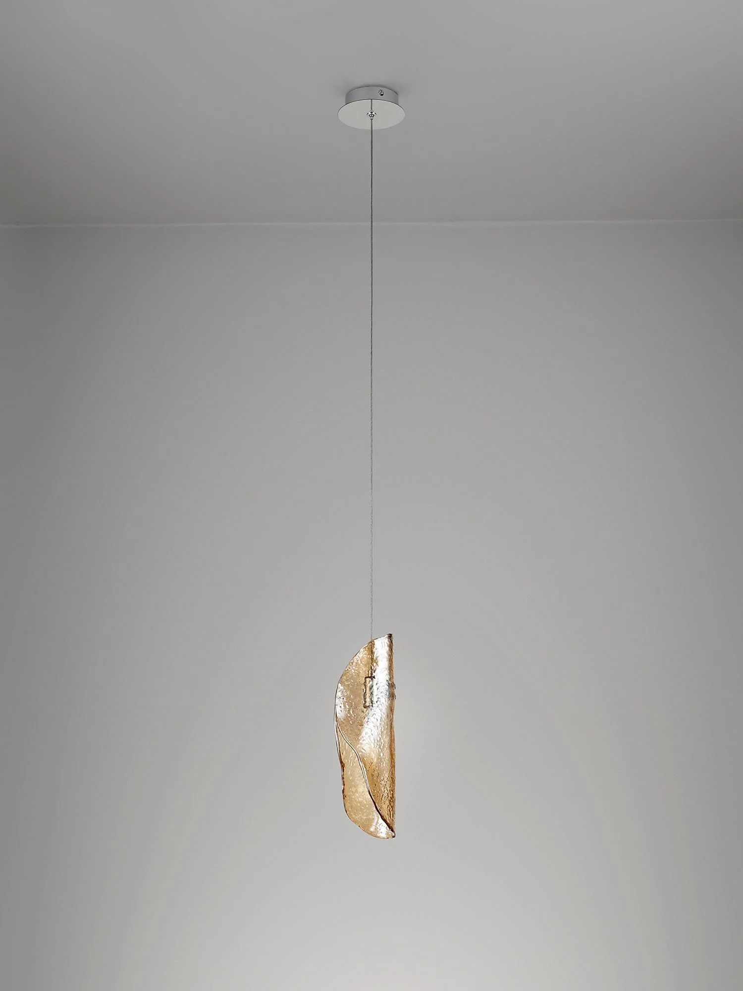 Syros Pendant 1lt, Polished Chrome/Amber Glass/Clear Glass/Smoked Glass - Image 11