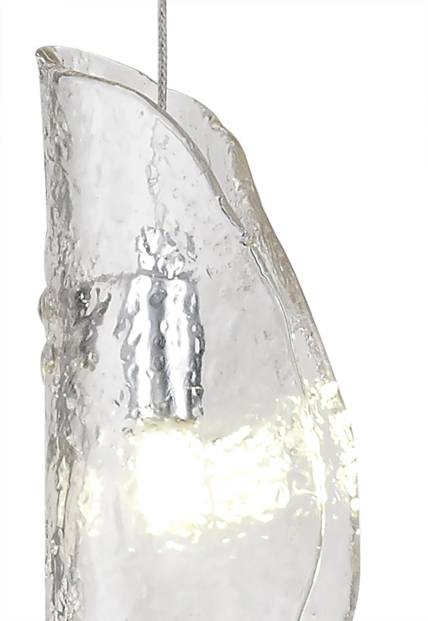 Syros Pendant 1lt, Polished Chrome/Amber Glass/Clear Glass/Smoked Glass - Image 4