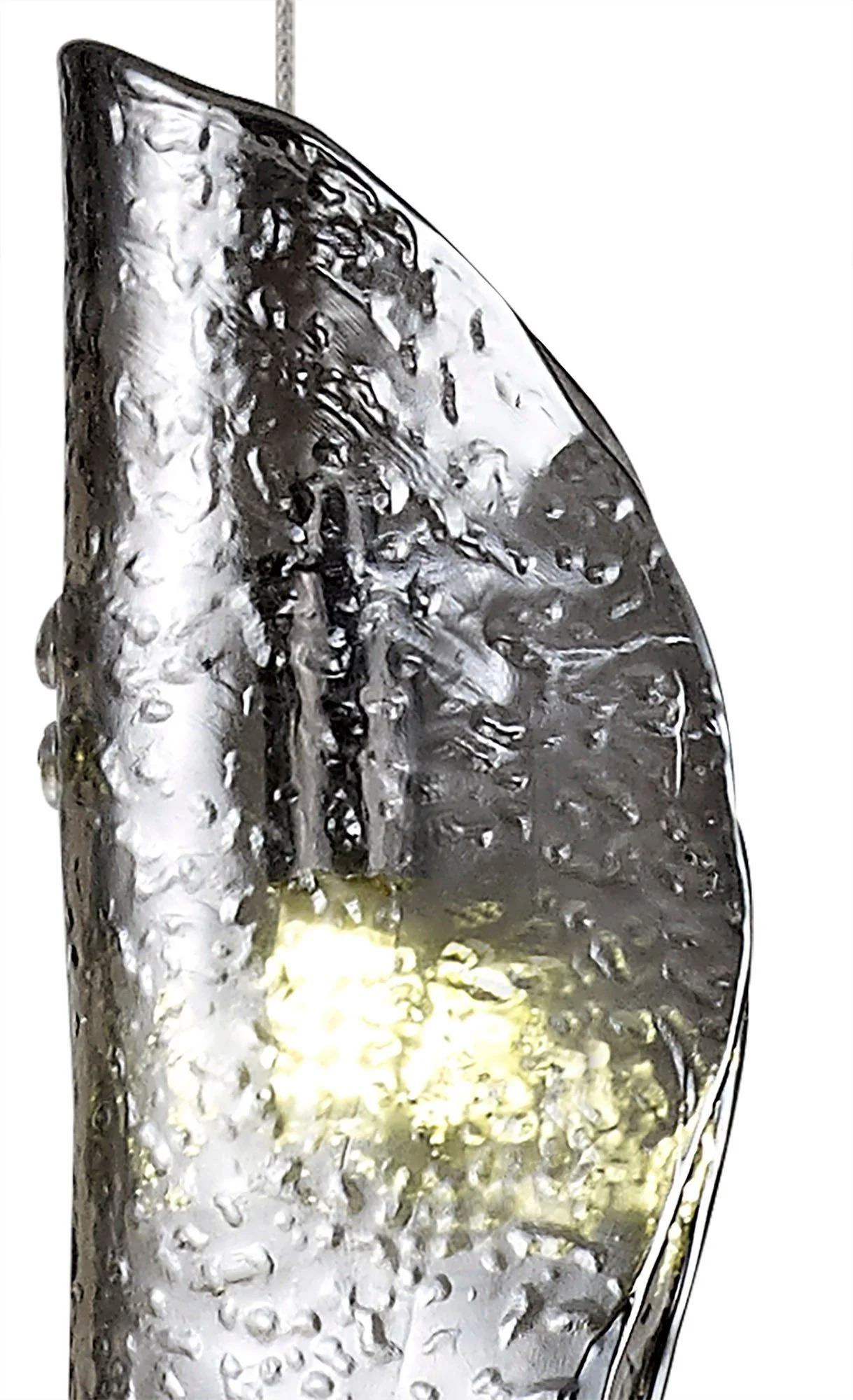 Syros Pendant 1lt, Polished Chrome/Amber Glass/Clear Glass/Smoked Glass - Image 8