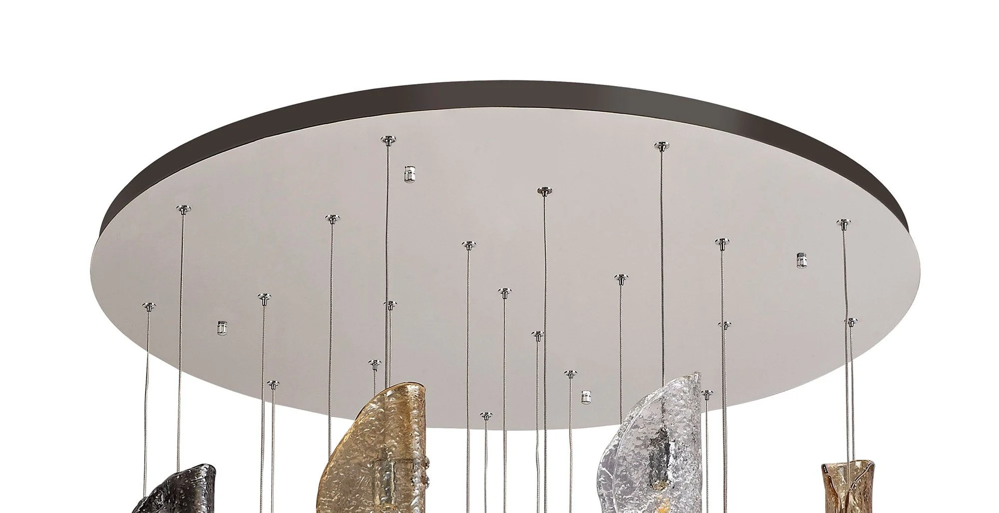 Syros Pendant 5m, 21 x G9, Polished Chrome/Clear & Amber & Smoked Glass Item Weight: 28.1kg - Image 7