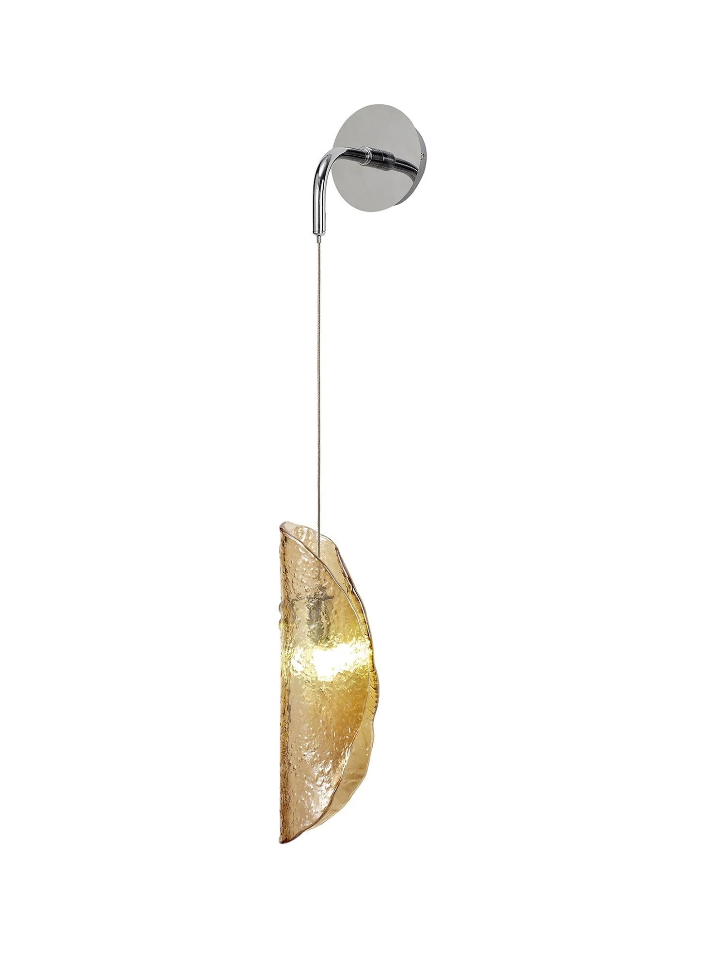 Syros Wall Light, 1 x G9, Polished Chrome/Amber Glass/Smoked Glass/Clear Glass - Image 12