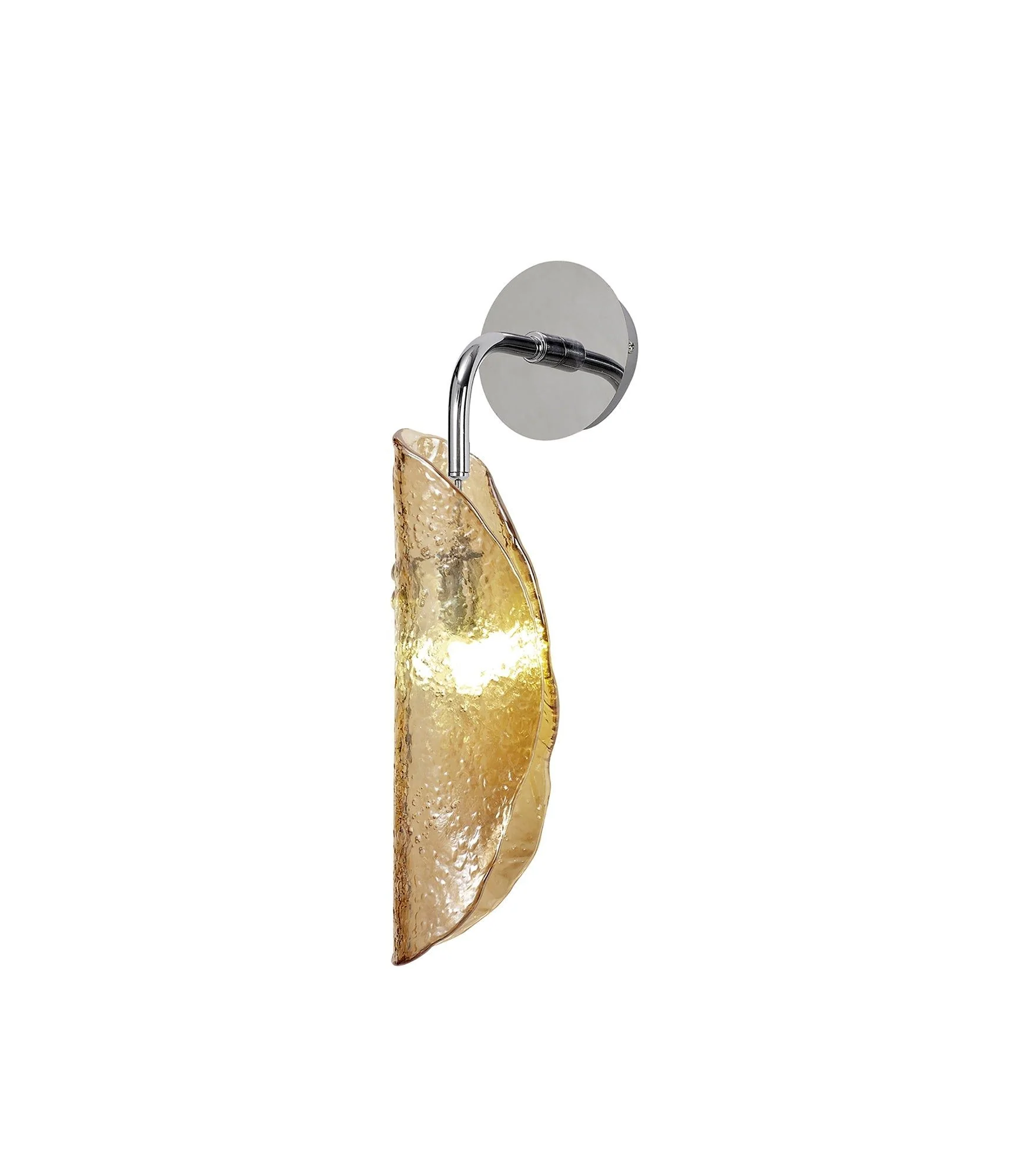 Syros Wall Light, 1 x G9, Polished Chrome/Amber Glass/Smoked Glass/Clear Glass - Image 13