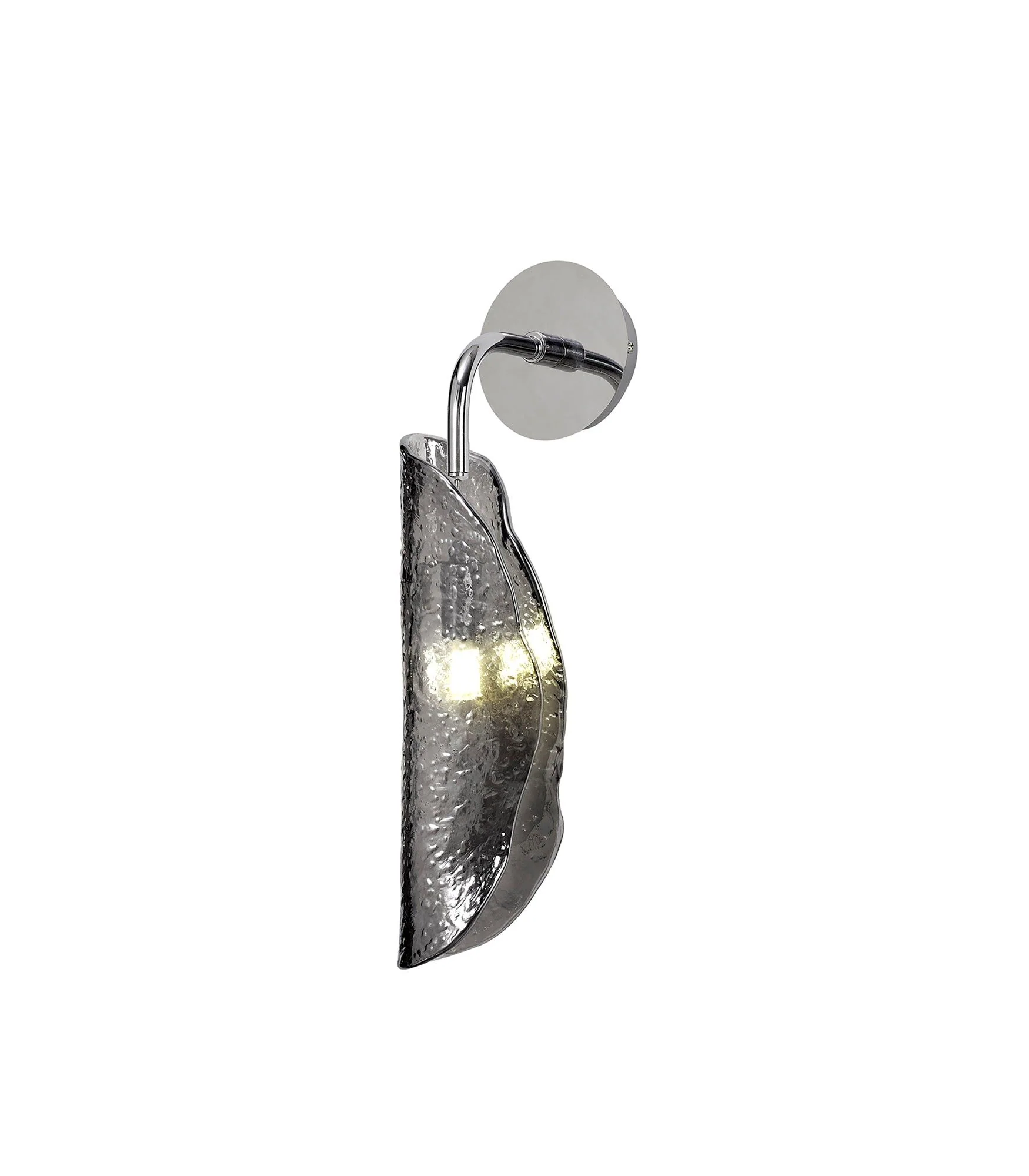 Syros Wall Light, 1 x G9, Polished Chrome/Amber Glass/Smoked Glass/Clear Glass - Image 2