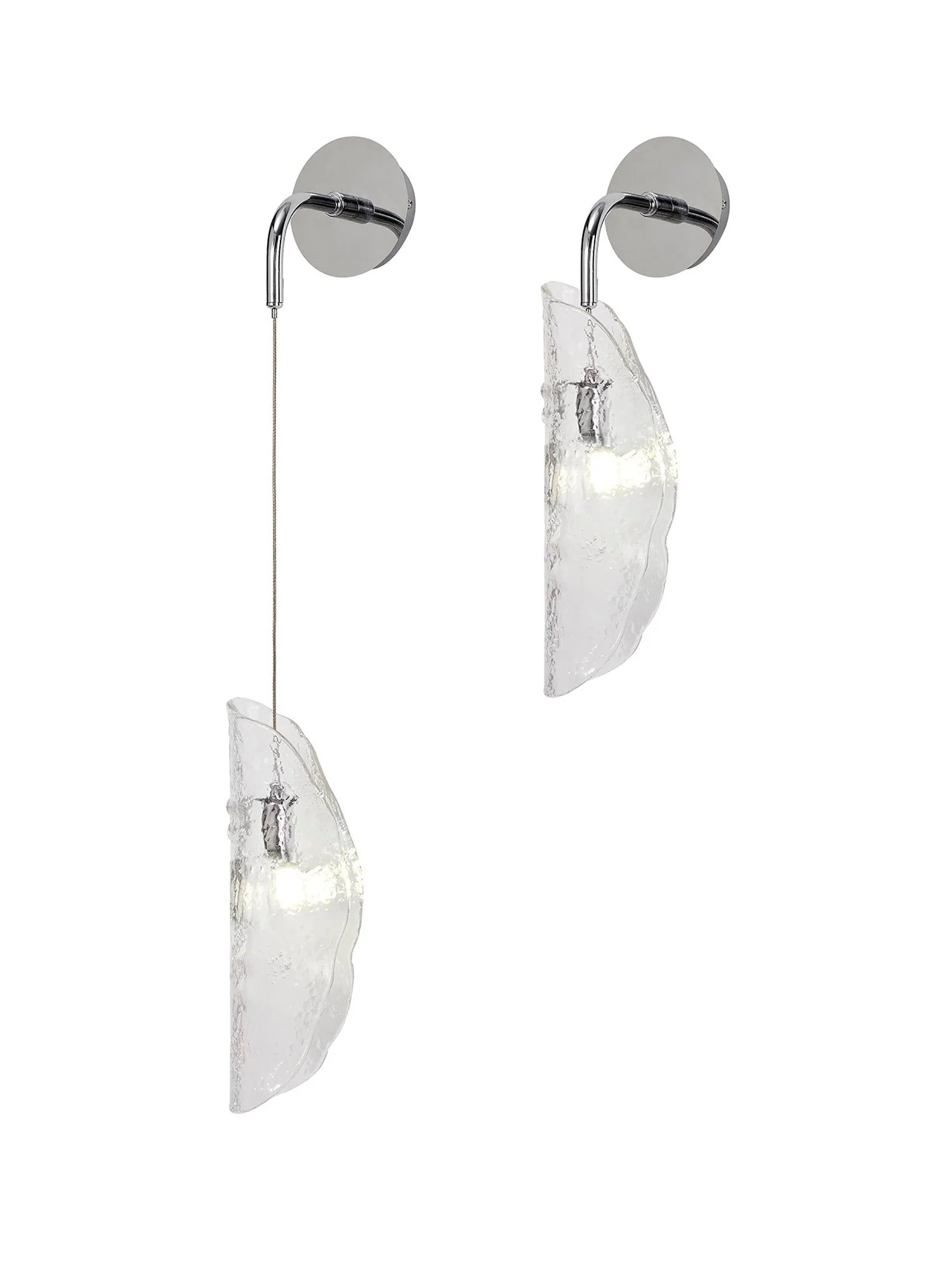Syros Wall Light, 1 x G9, Polished Chrome/Amber Glass/Smoked Glass/Clear Glass - Image 6