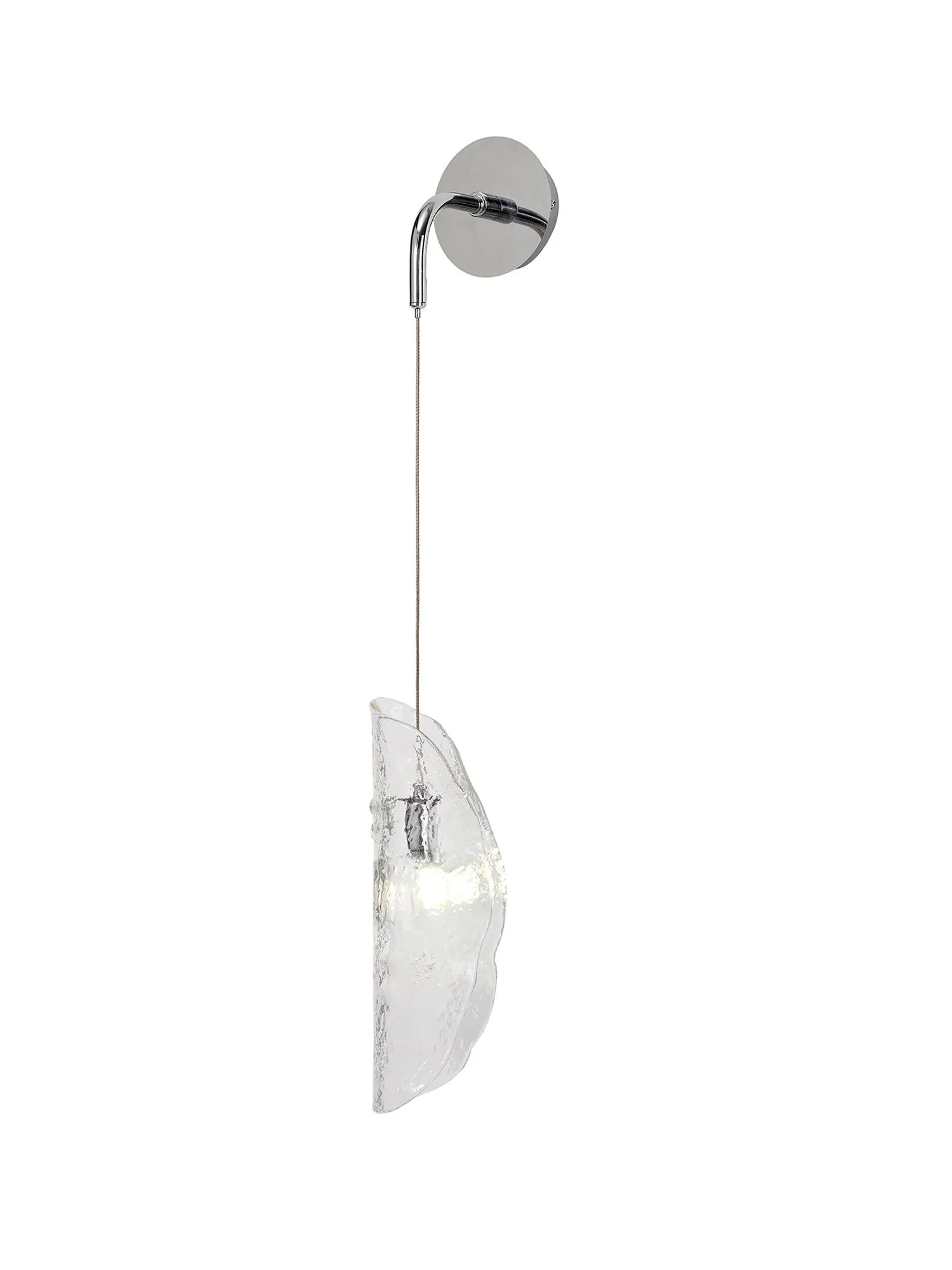 Syros Wall Light, 1 x G9, Polished Chrome/Amber Glass/Smoked Glass/Clear Glass - Image 7