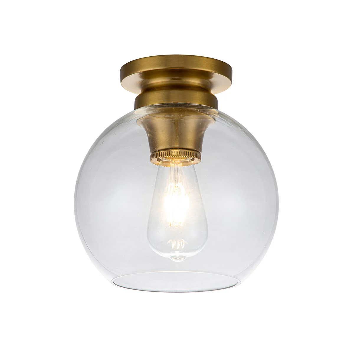 Tabby 1 Light Flush Light - Burnished Brass/Polished Nickel - Image 2