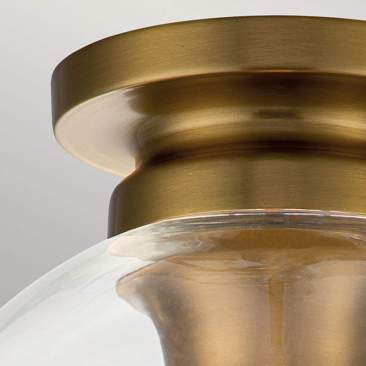 Tabby 1 Light Flush Light - Burnished Brass/Polished Nickel - Image 3