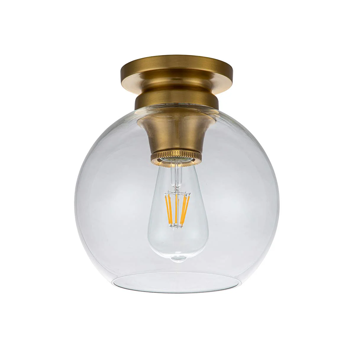 Tabby 1 Light Flush Light - Burnished Brass/Polished Nickel - Image 6